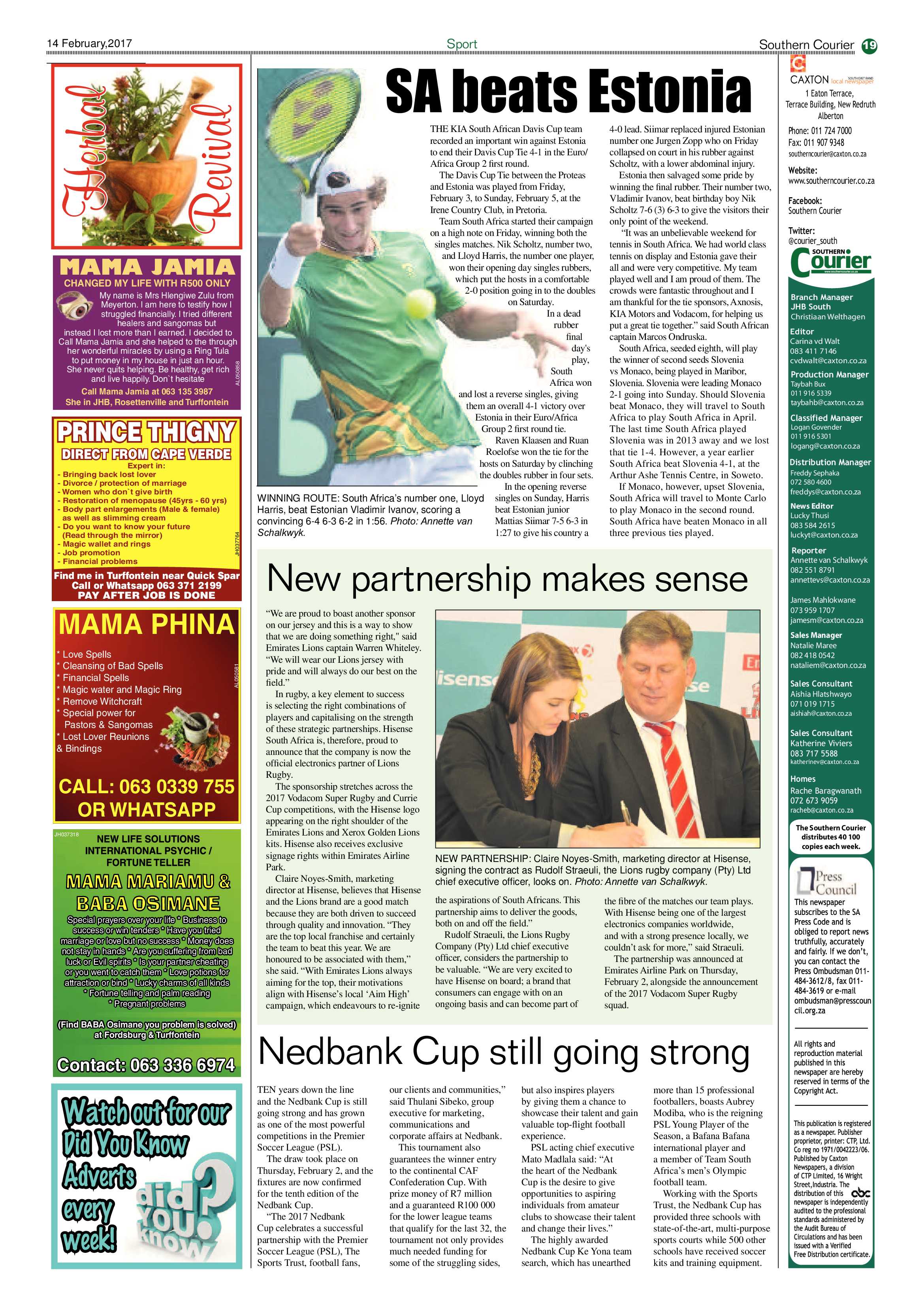 Southern Courier14 February 2017 page 19