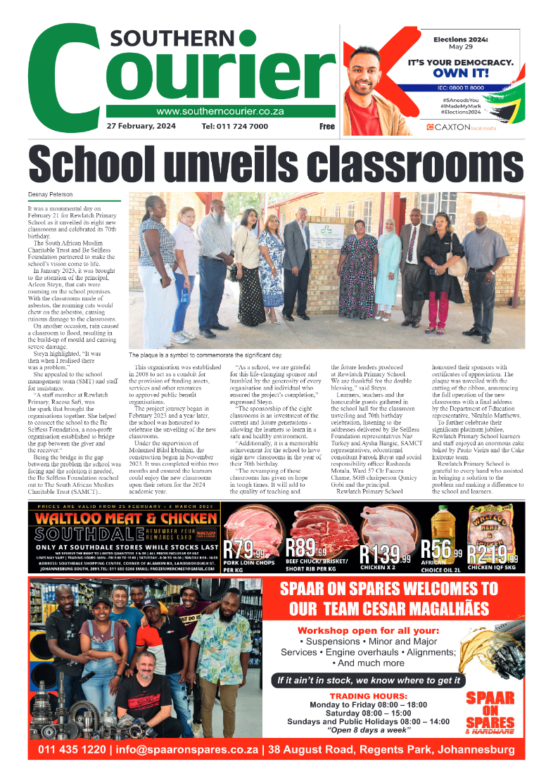 Southern Courier 01 March 2024 page 1