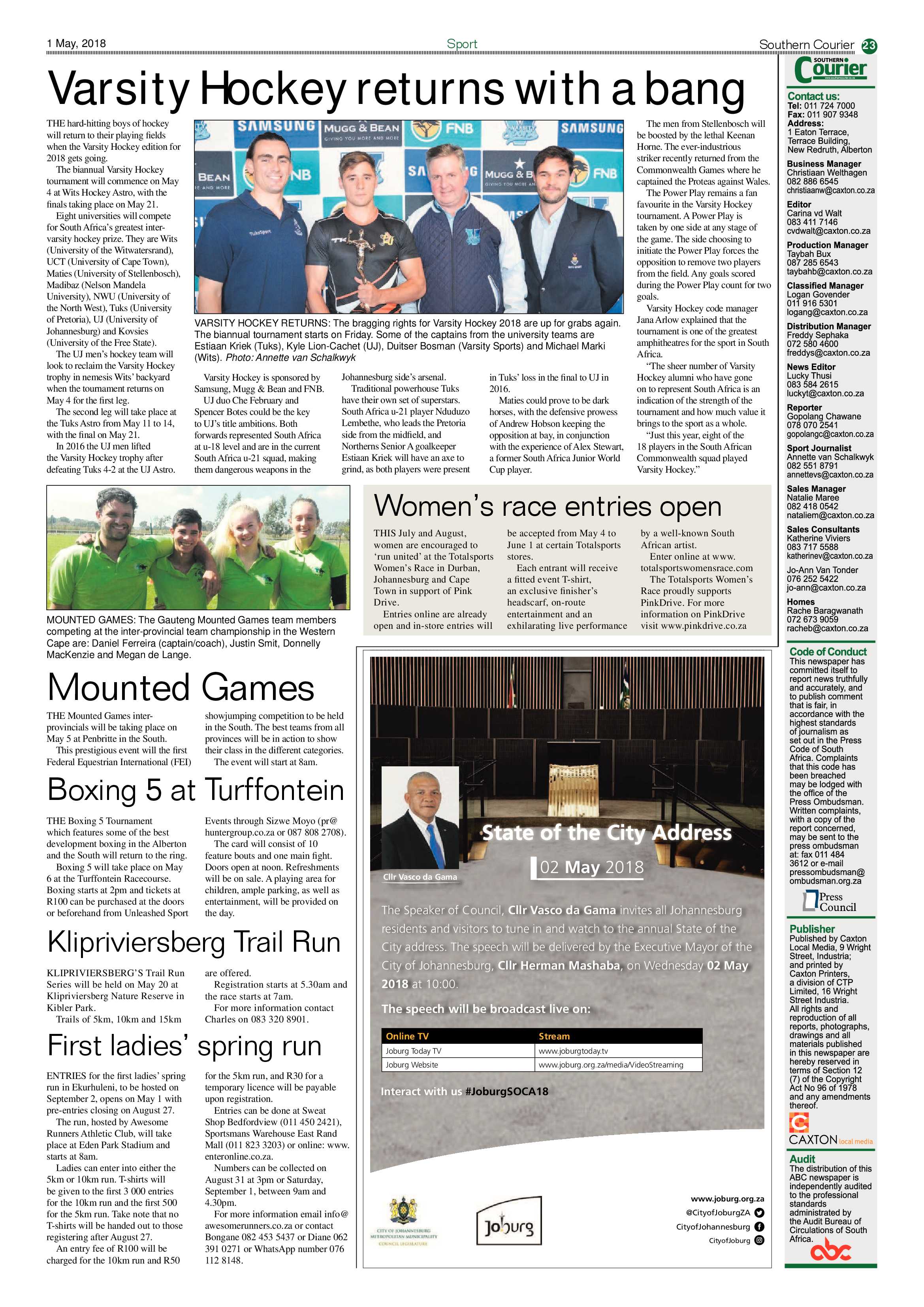 Southern Courier 01 May 2018 page 23