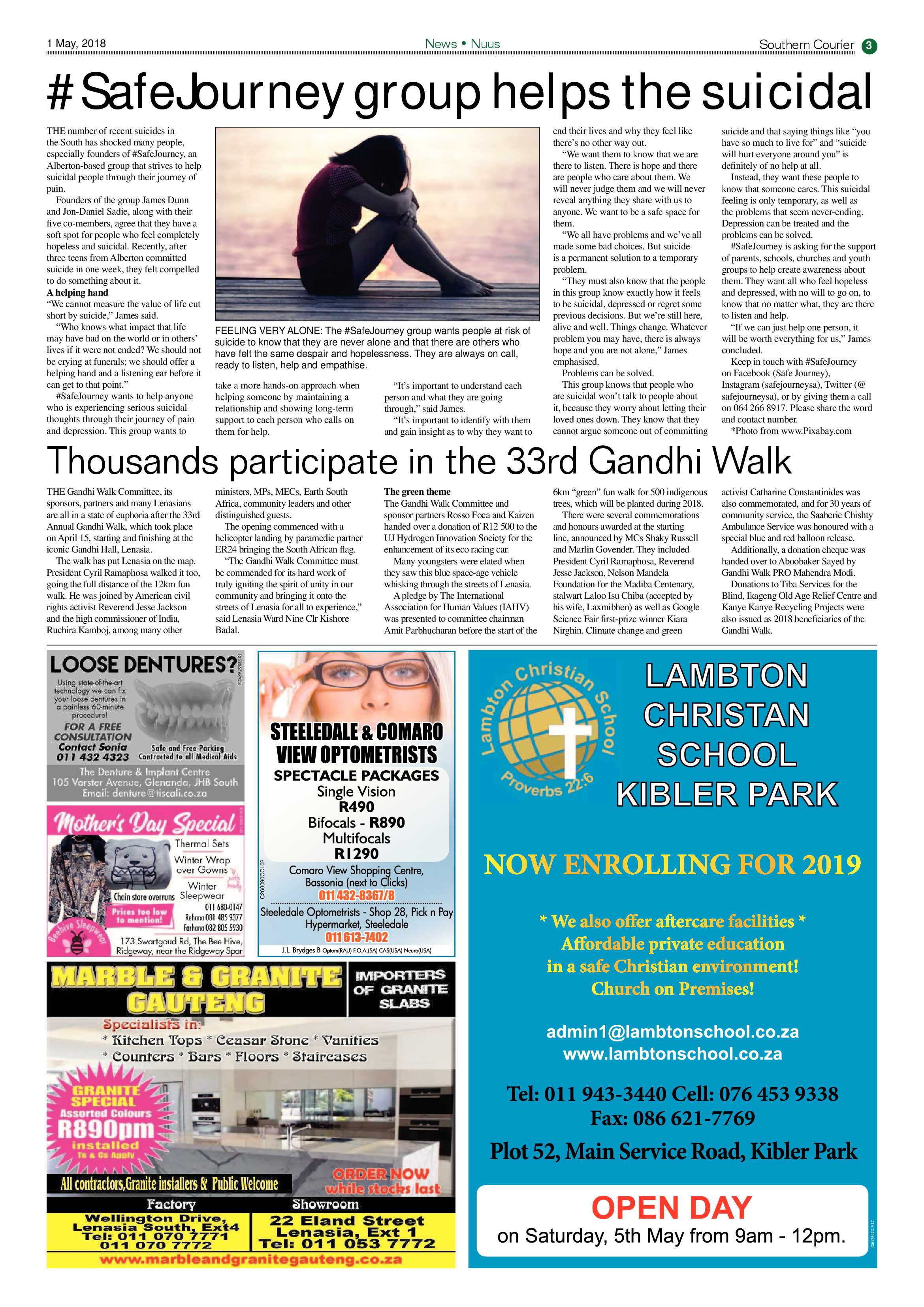 Southern Courier 01 May 2018 page 3
