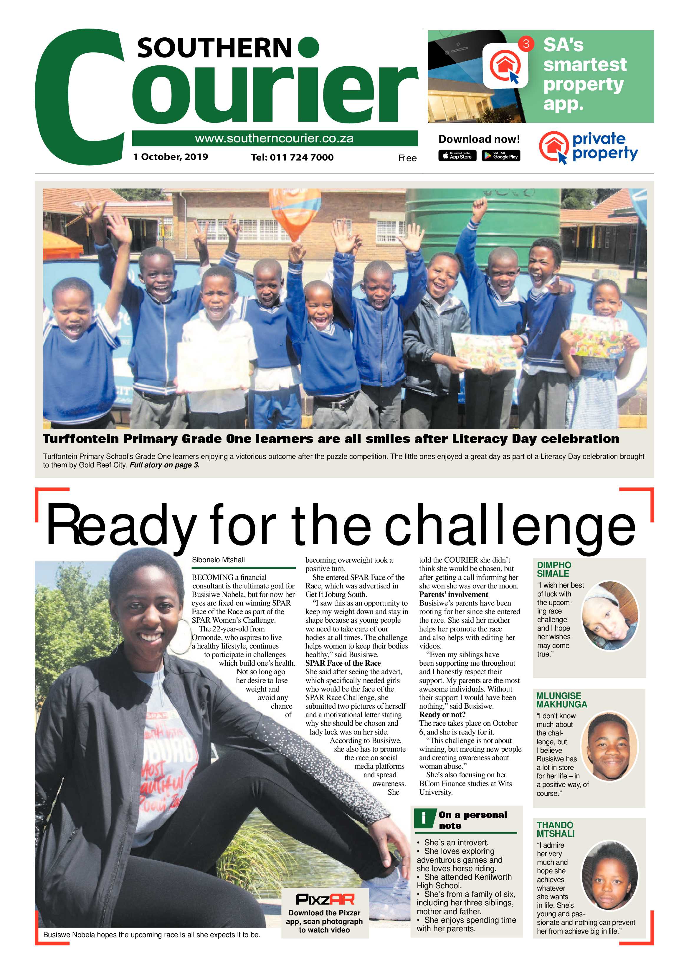 Southern Courier 01 October 2019 page 1