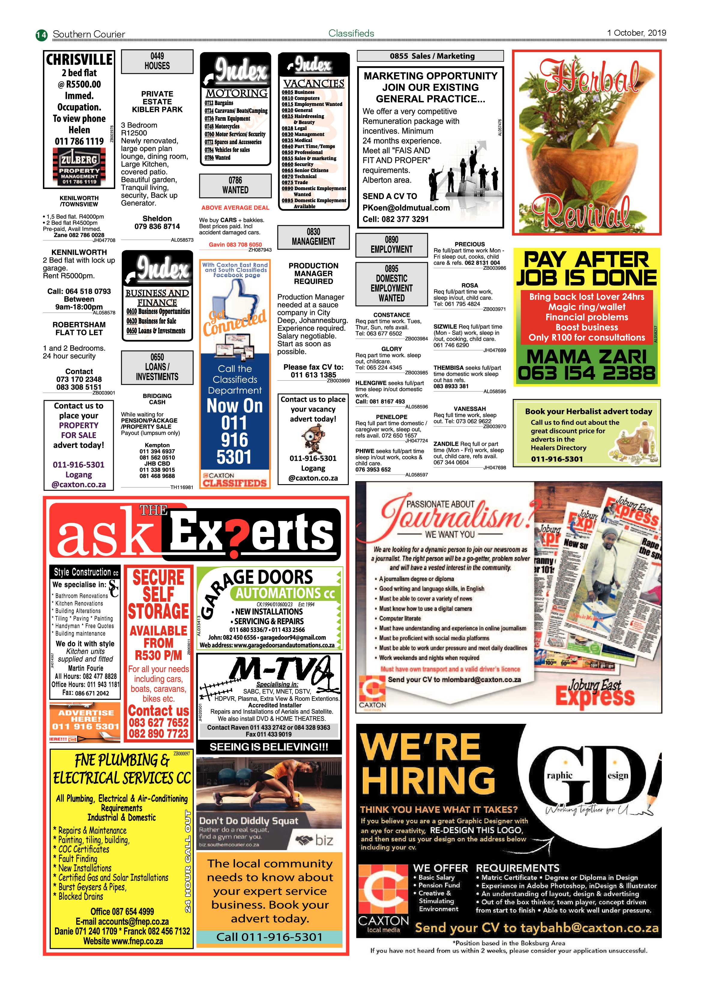Southern Courier 01 October 2019 page 18