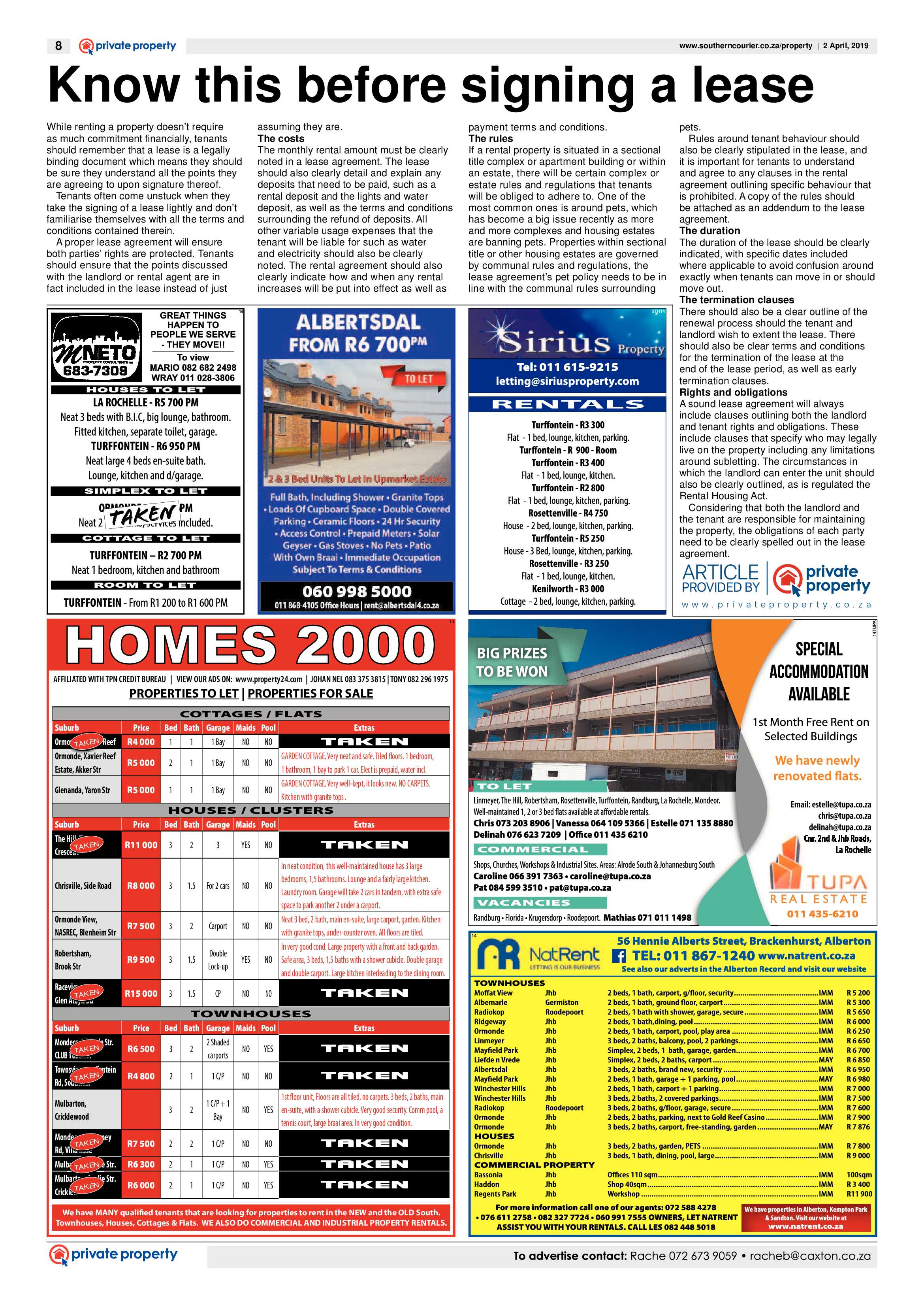 Southern Courier 02 April 2019 page 8
