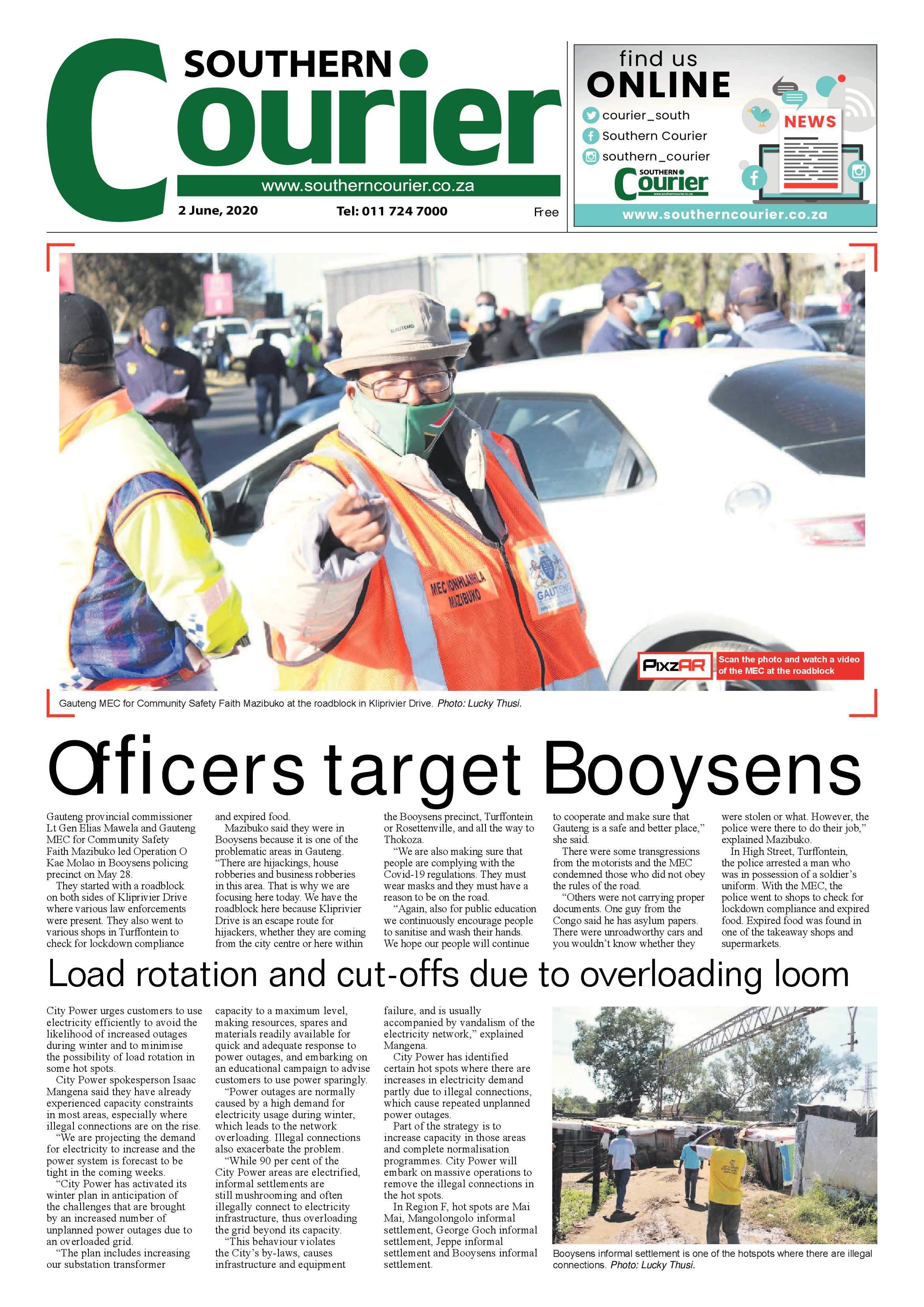Southern Courier 02 June 2020 page 1