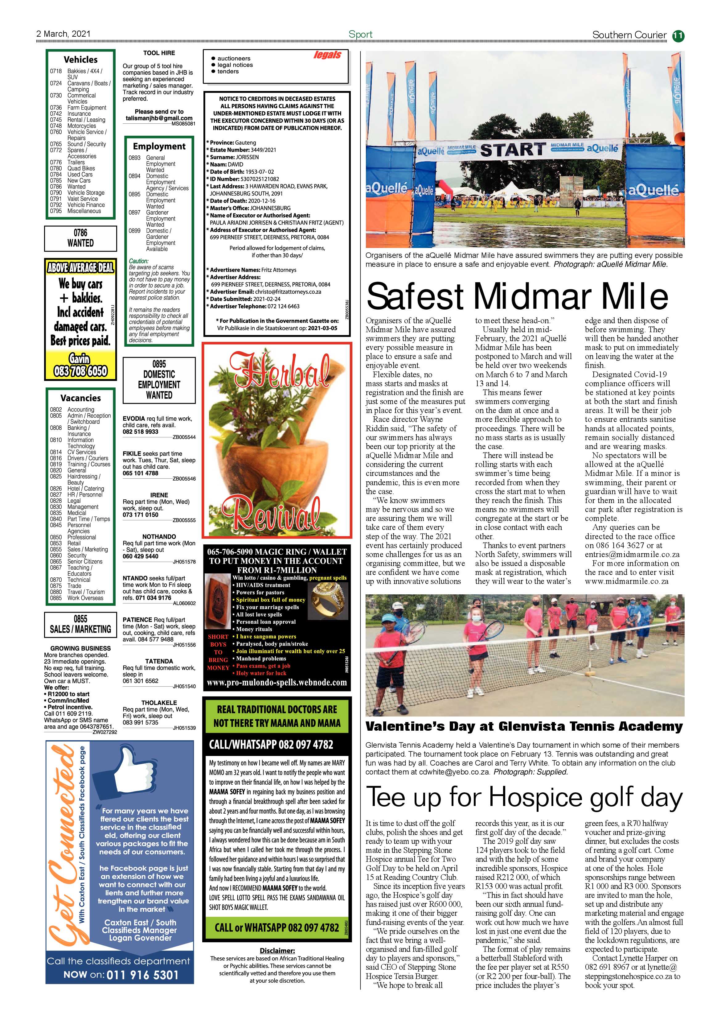 Southern Courier 02 March 2021 page 11