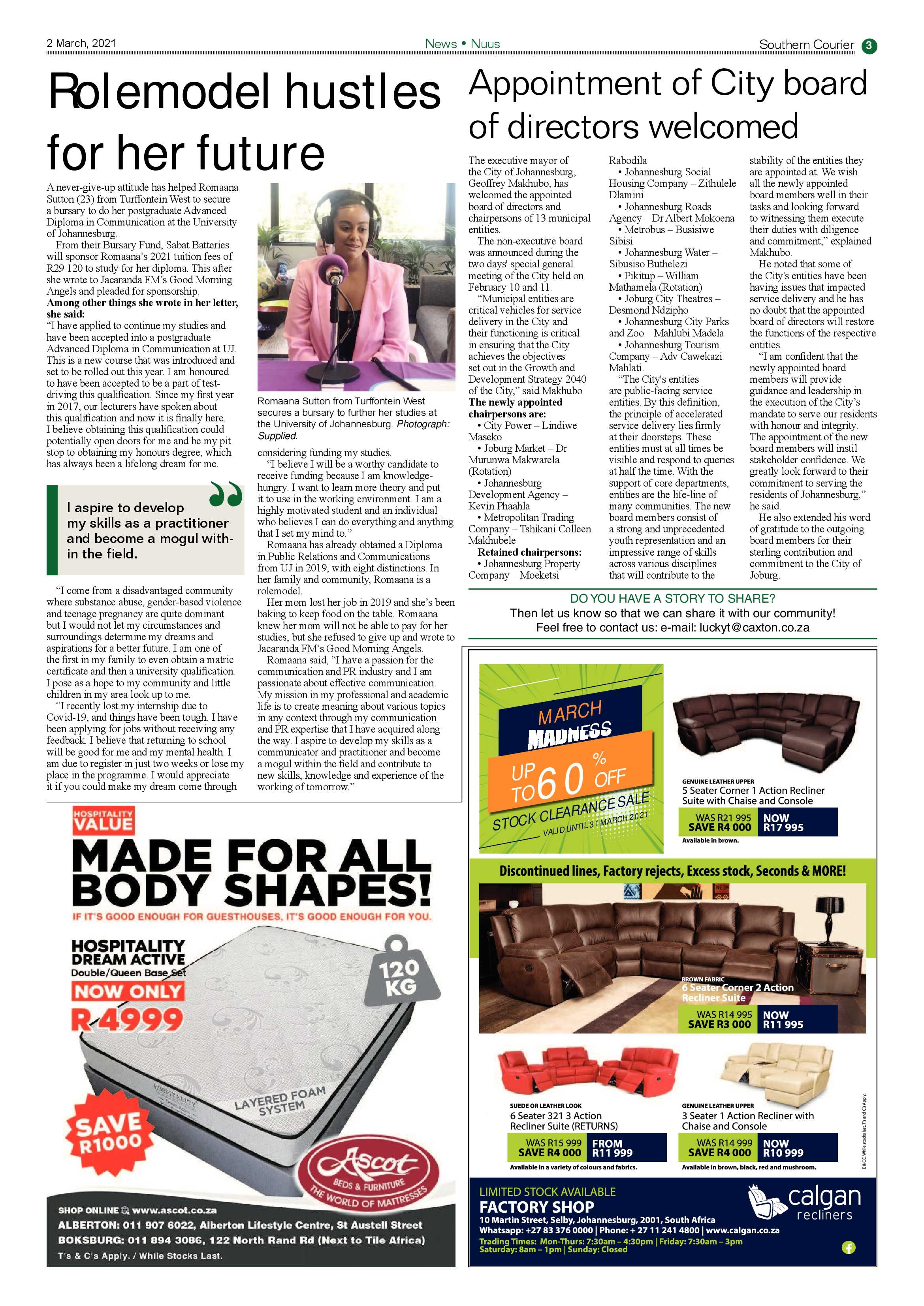 Southern Courier 02 March 2021 page 3