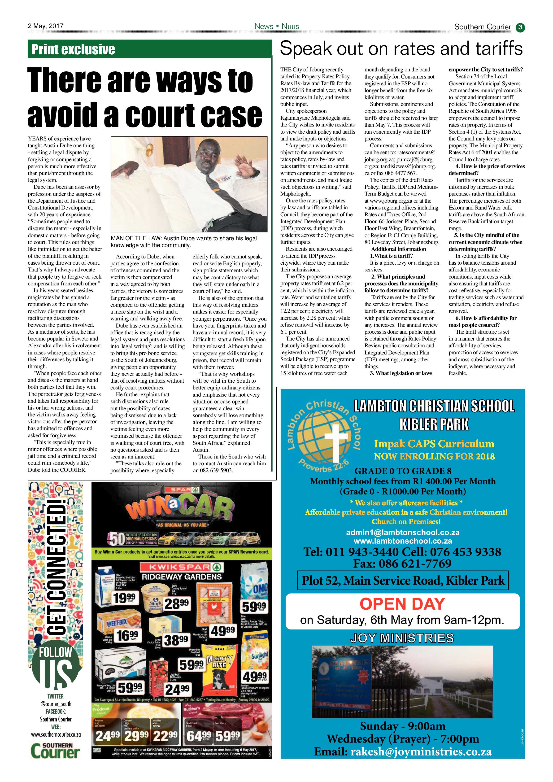 Southern Courier 02 May 2017 page 3