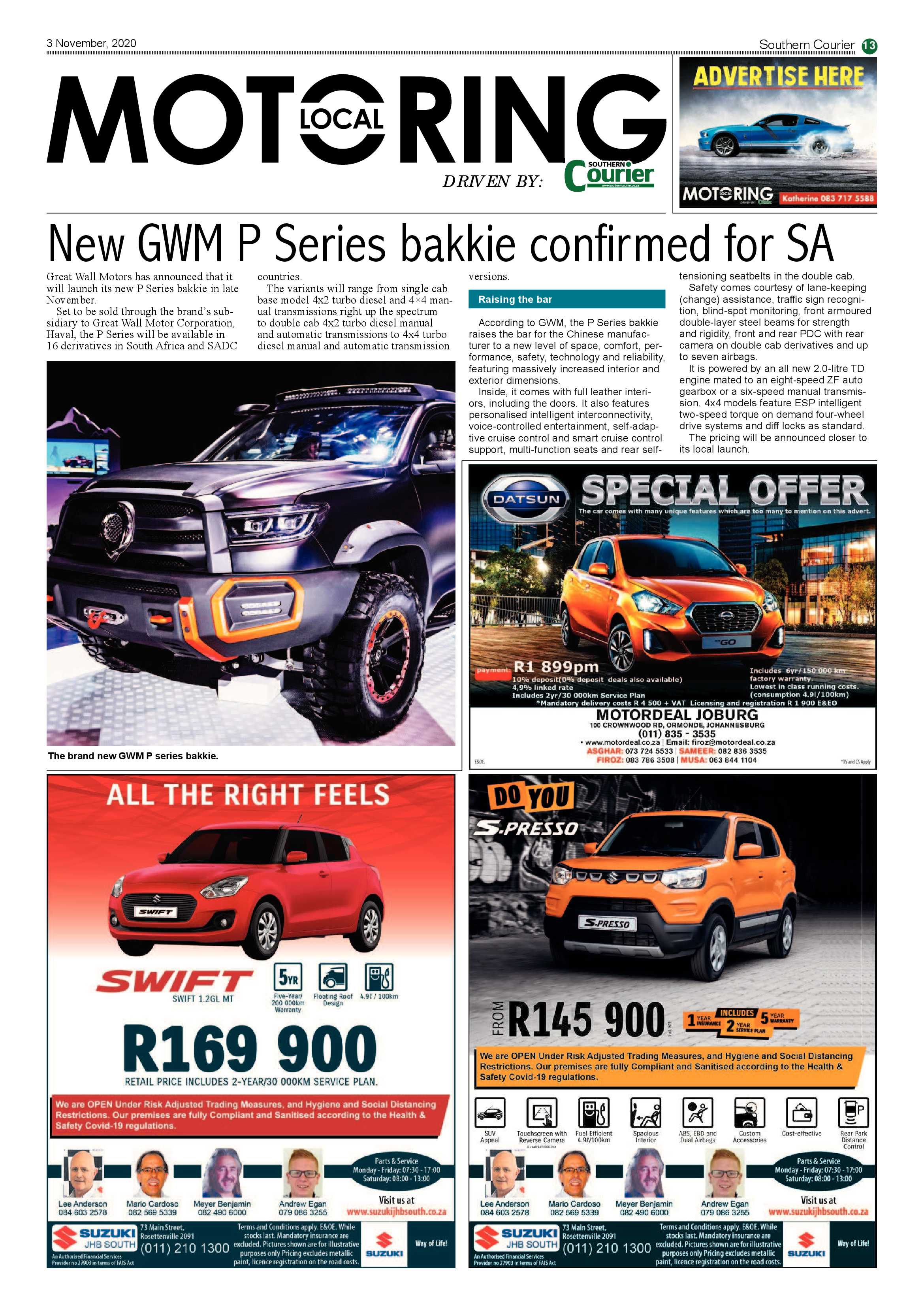 Southern Courier 02 November 2020 page 13
