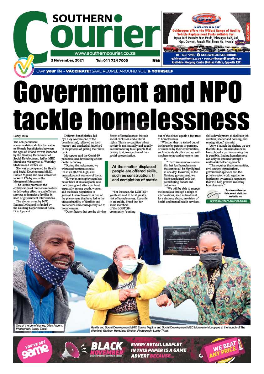 Southern Courier 02 November 2021 page 1