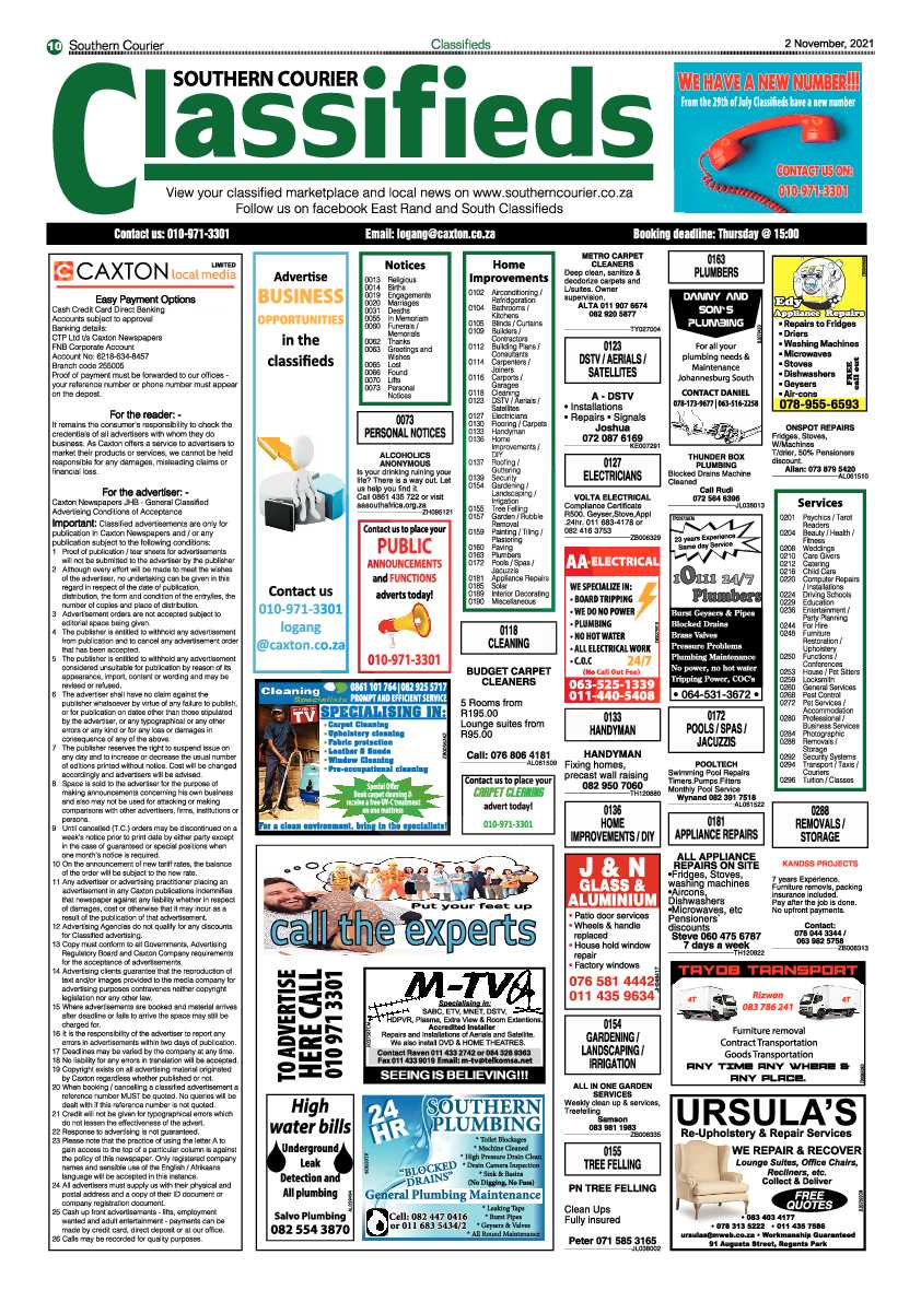 Southern Courier 02 November 2021 page 10