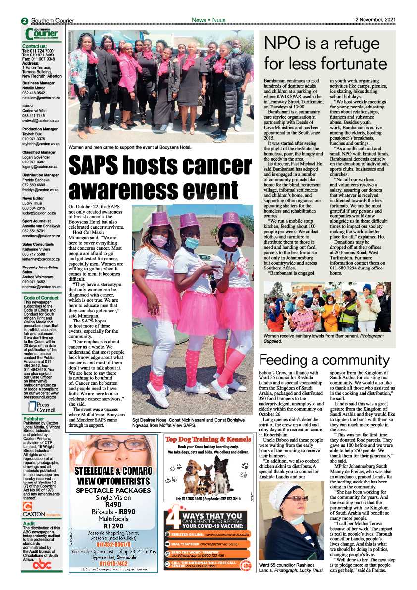 Southern Courier 02 November 2021 page 2