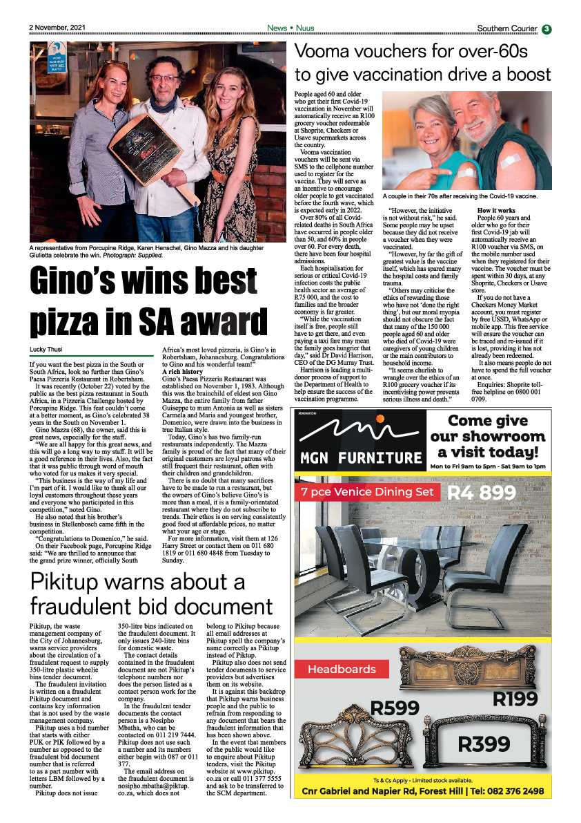 Southern Courier 02 November 2021 page 3