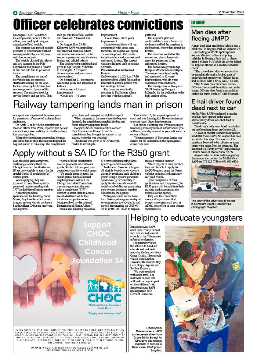 Southern Courier 02 November 2021 page 4