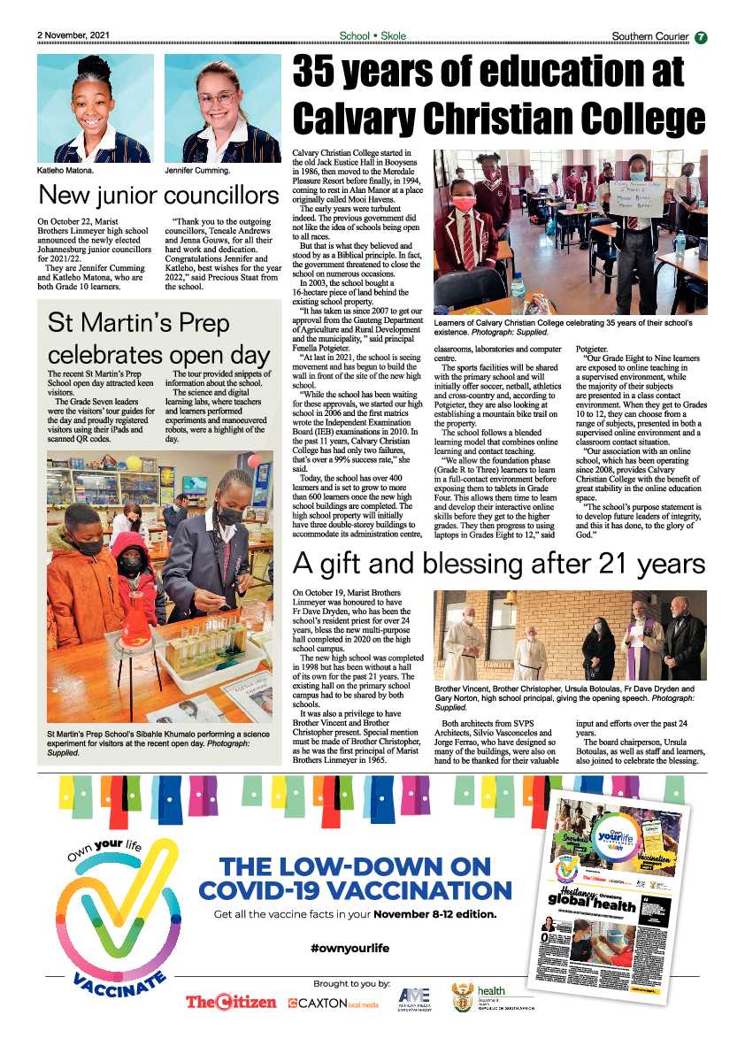 Southern Courier 02 November 2021 page 7