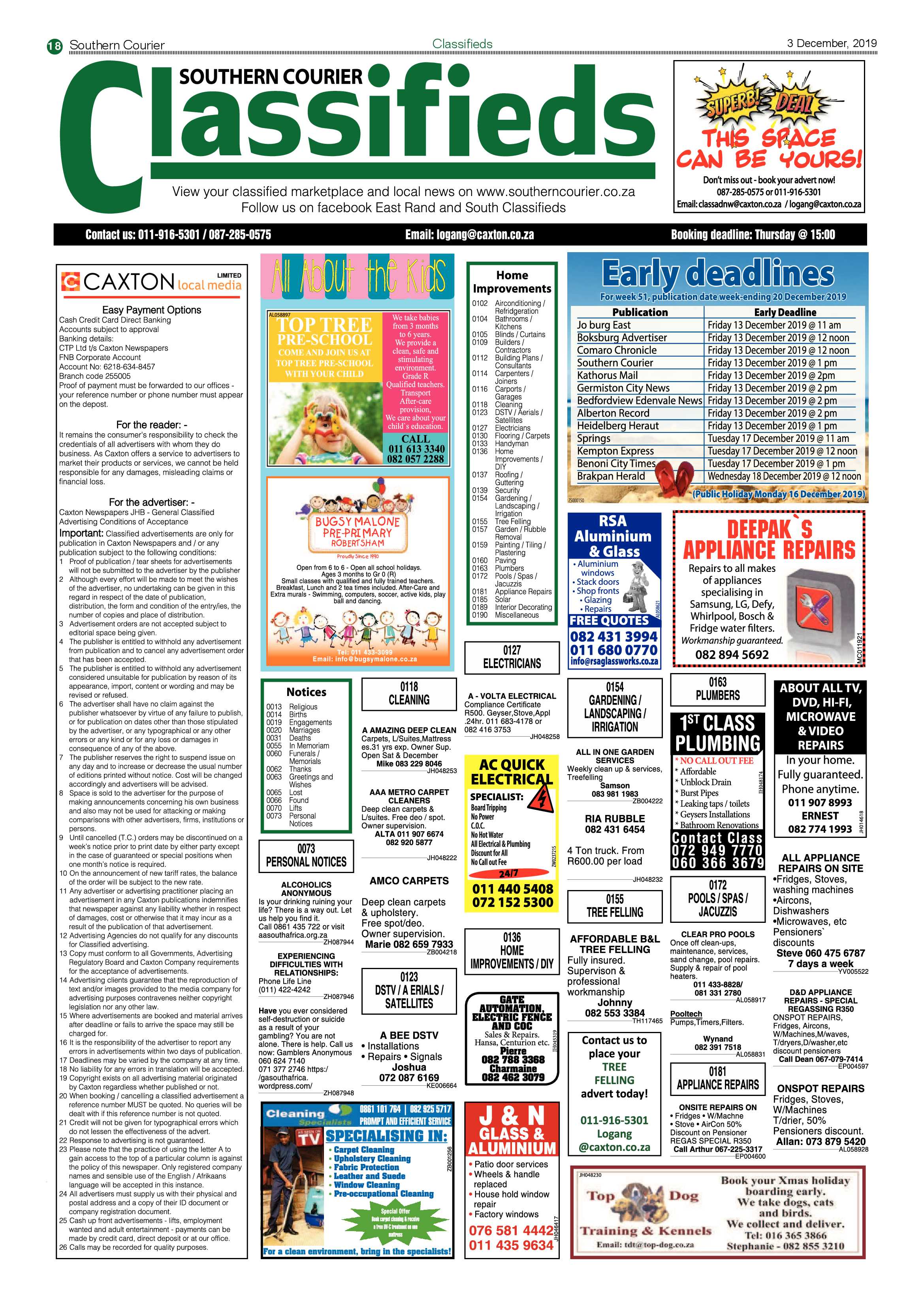 Southern Courier 03 December 2019 page 18