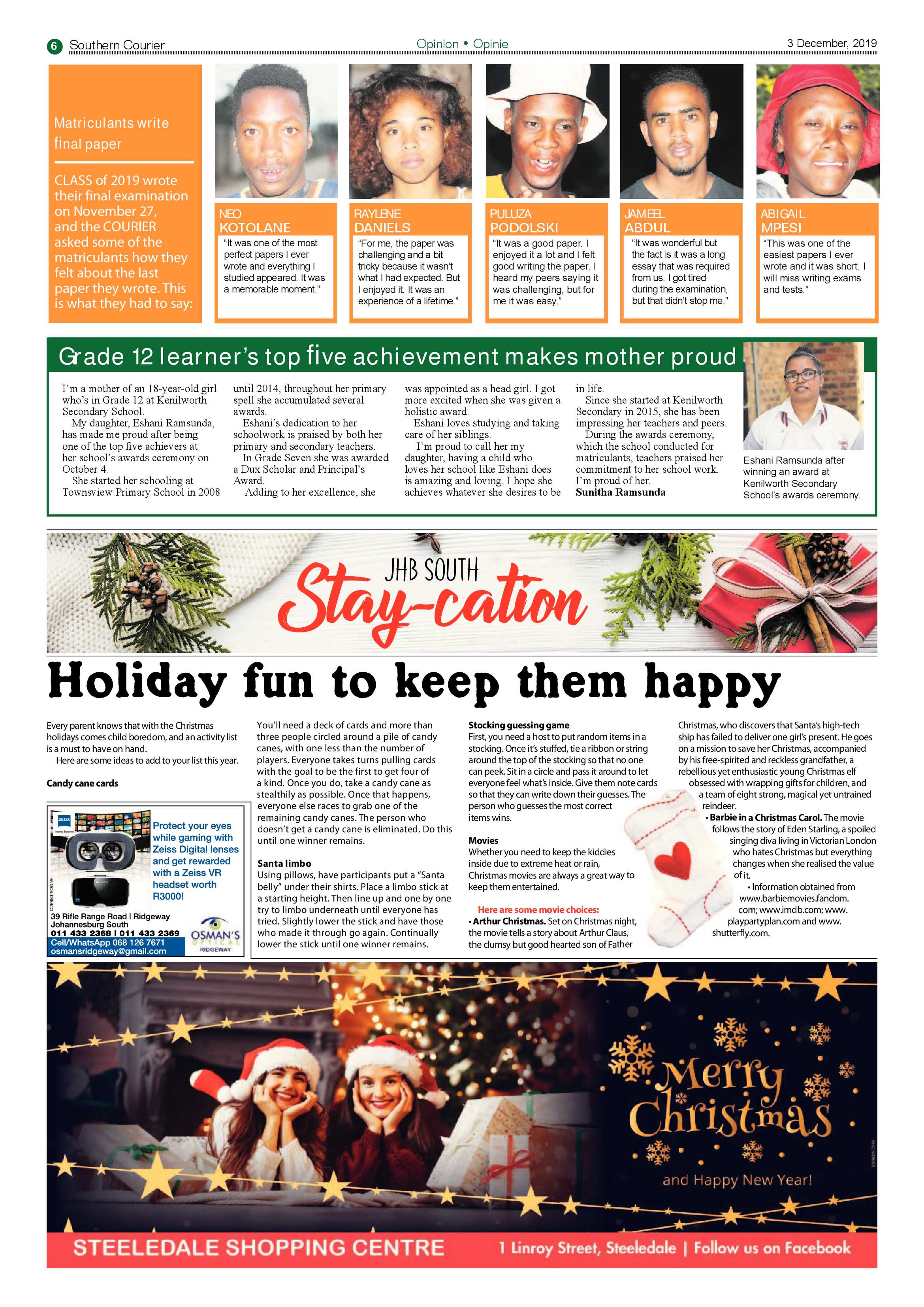 Southern Courier 03 December 2019 page 6