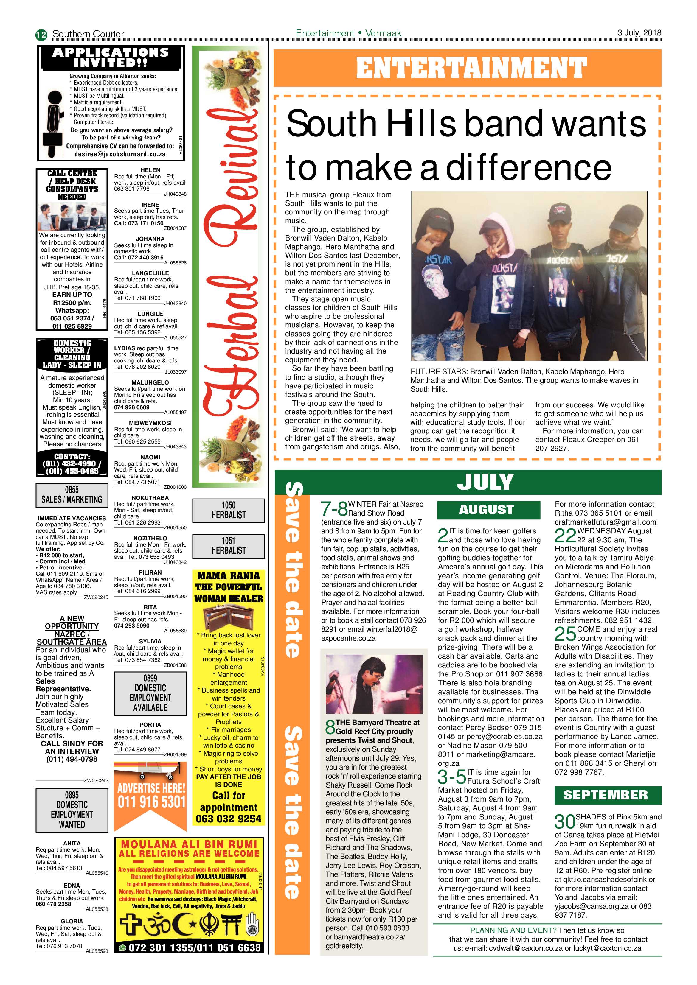 Southern Courier 03 July 2018 page 12