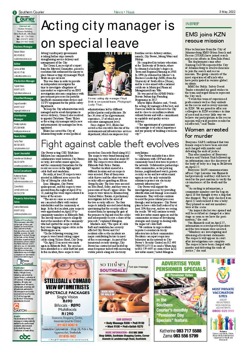 Southern Courier 03 May 2022 page 2