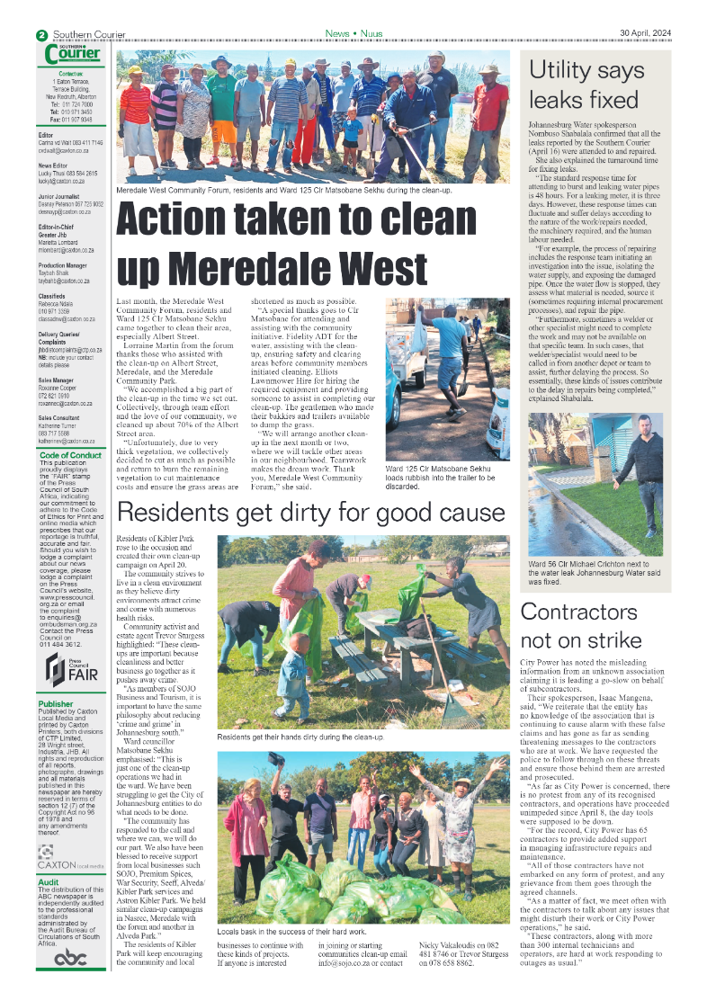 Southern Courier 03 May 2024 page 2