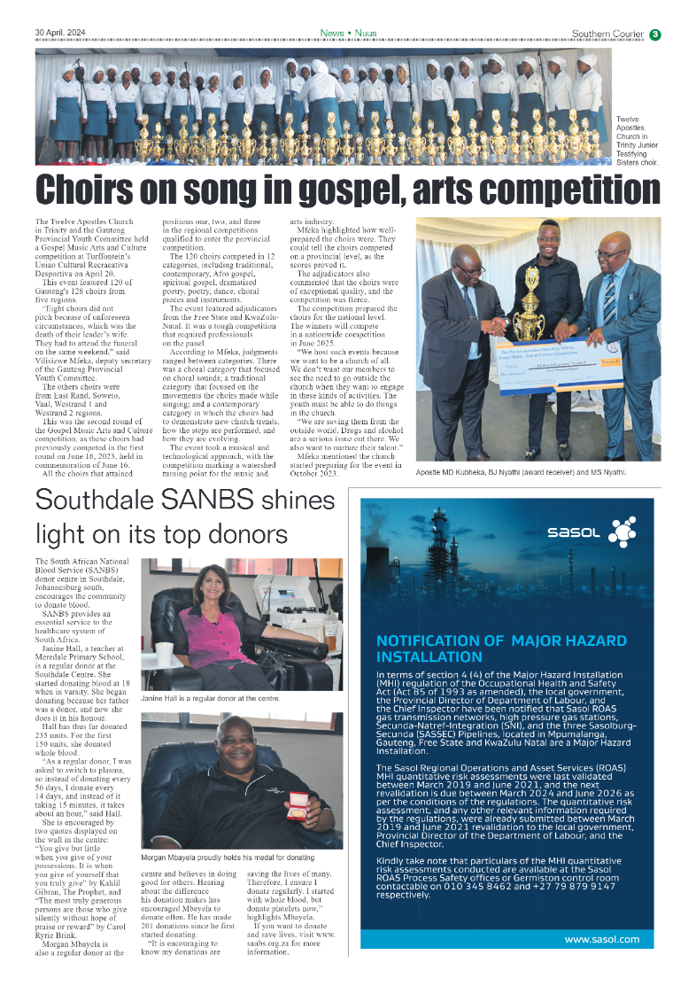 Southern Courier 03 May 2024 page 3