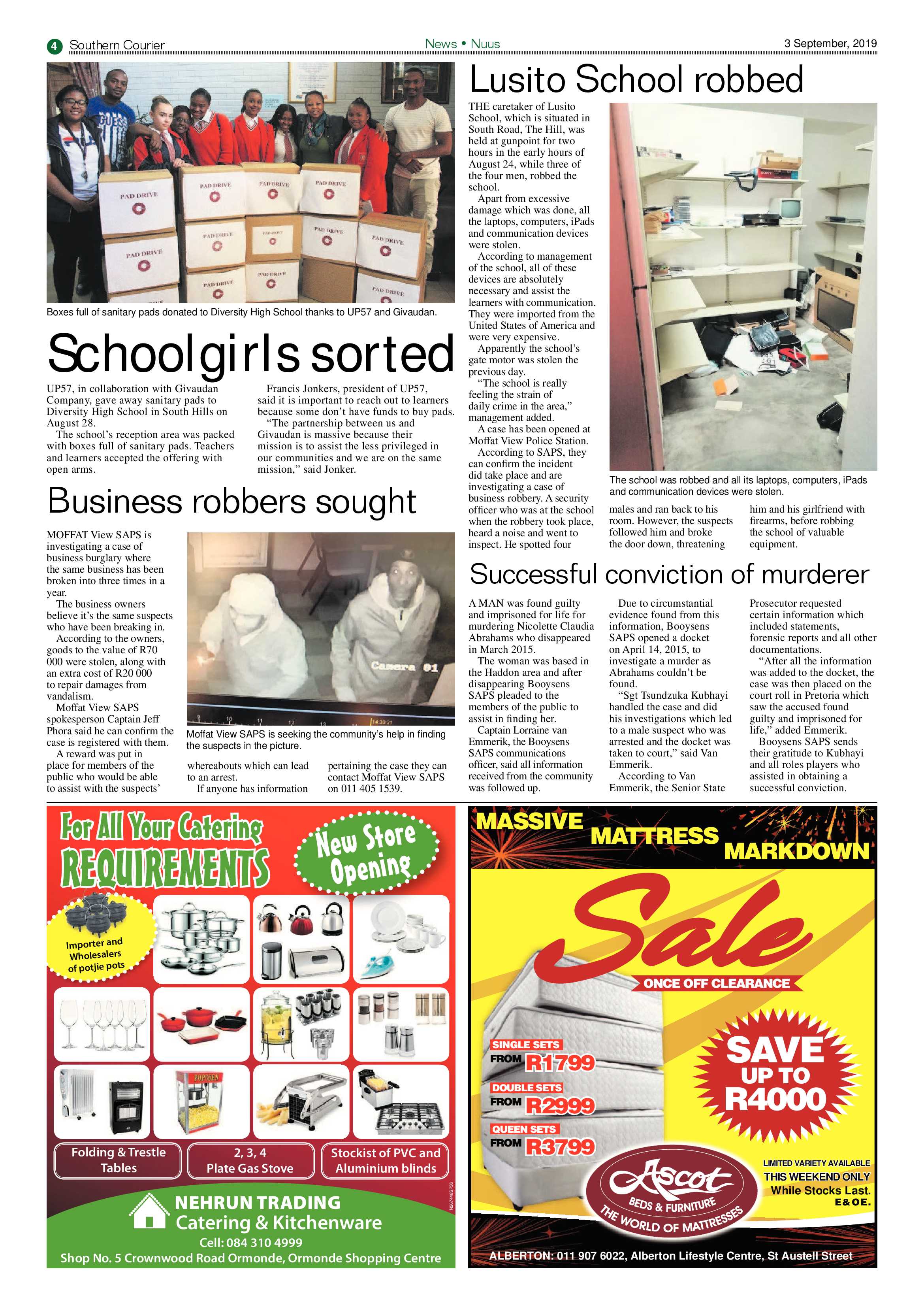 Southern Courier 03 September 2019 page 4