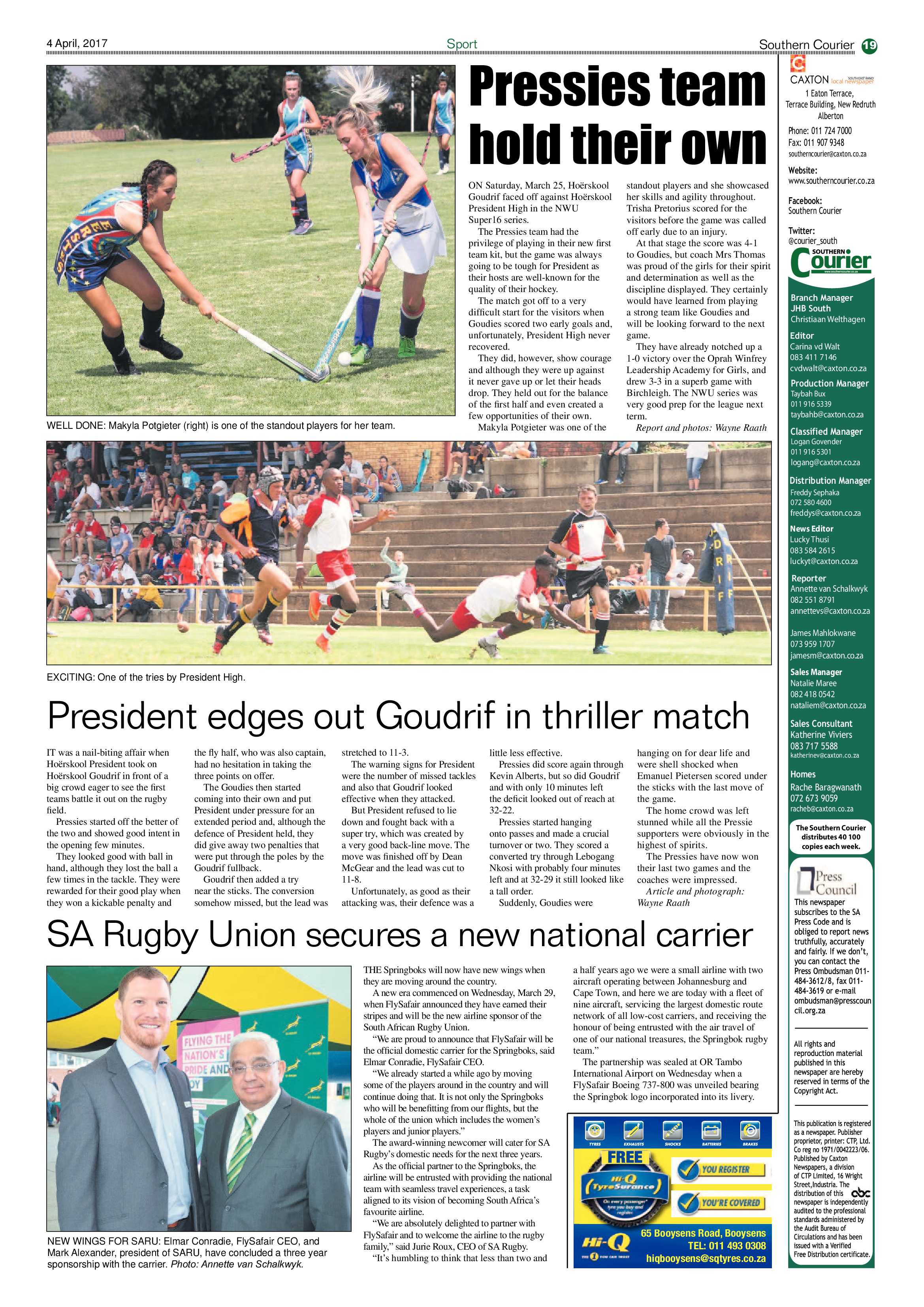 Southern Courier 04 April 2017 page 19