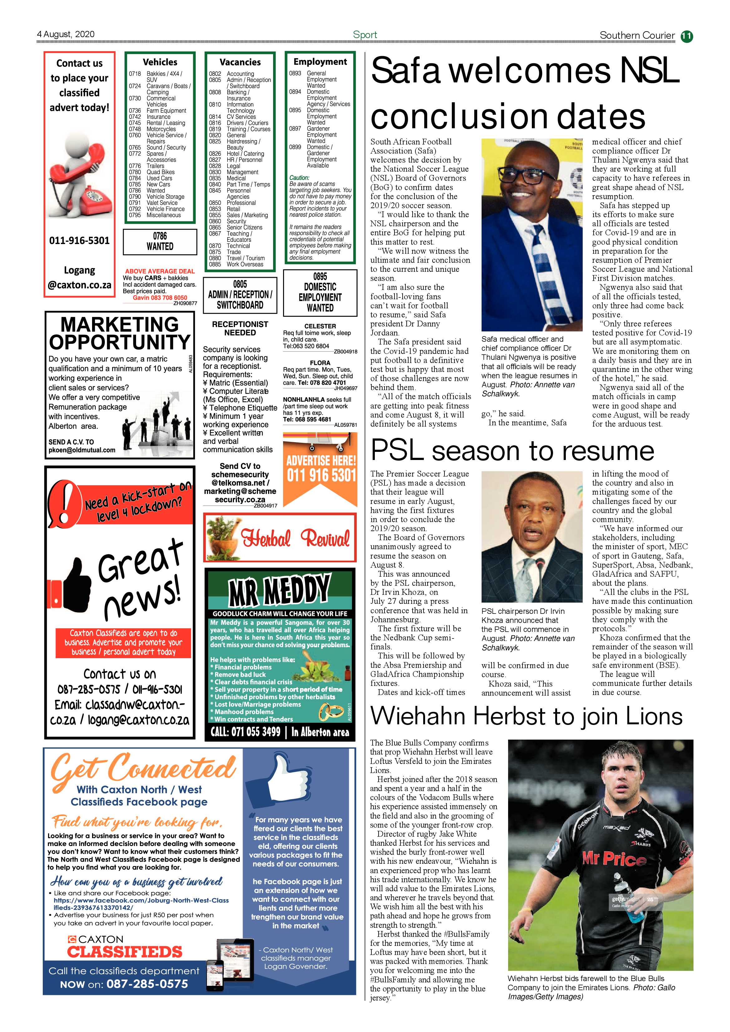 Southern Courier 04 August 2020 page 11