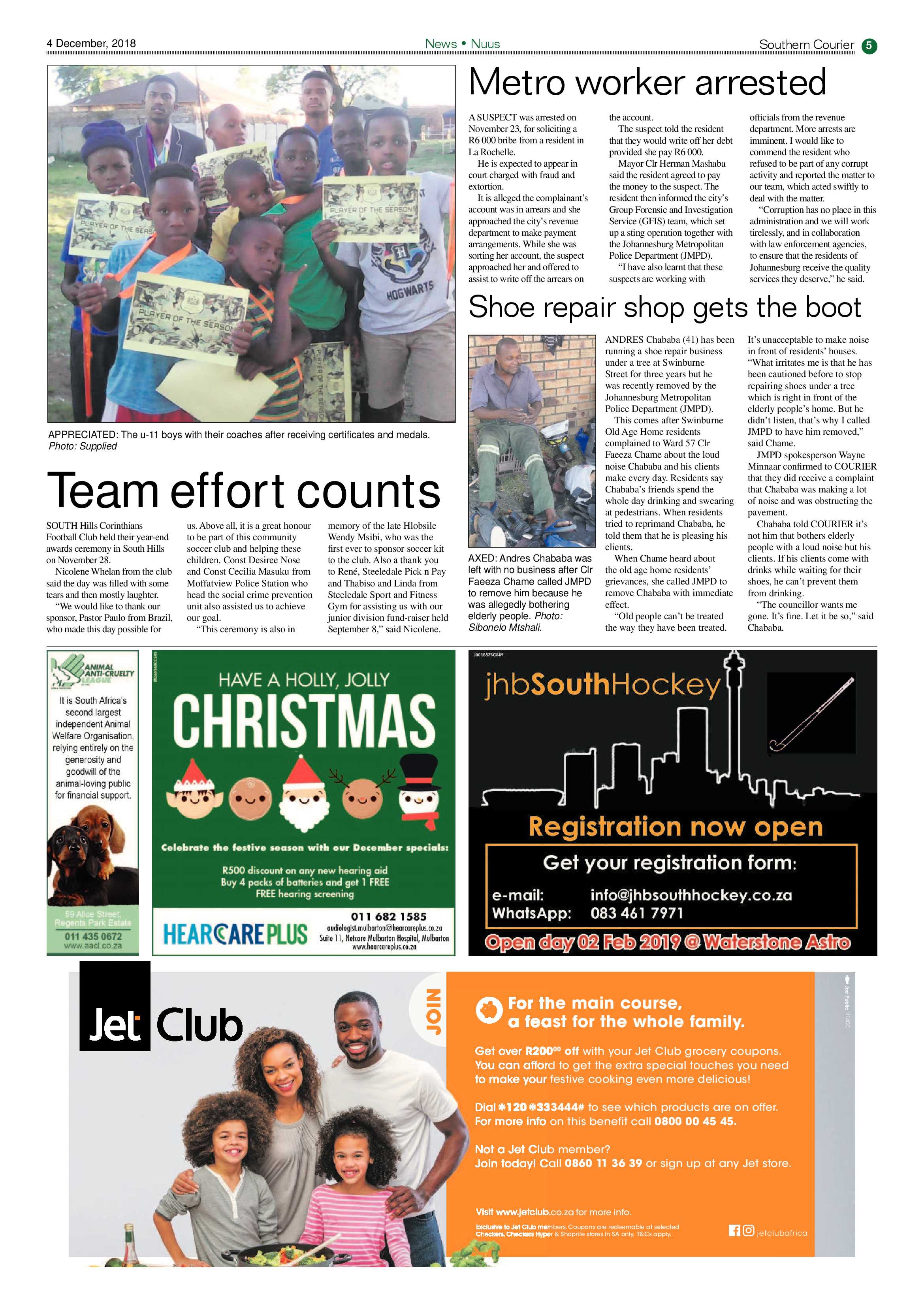 Southern Courier 04 December 2018 page 5