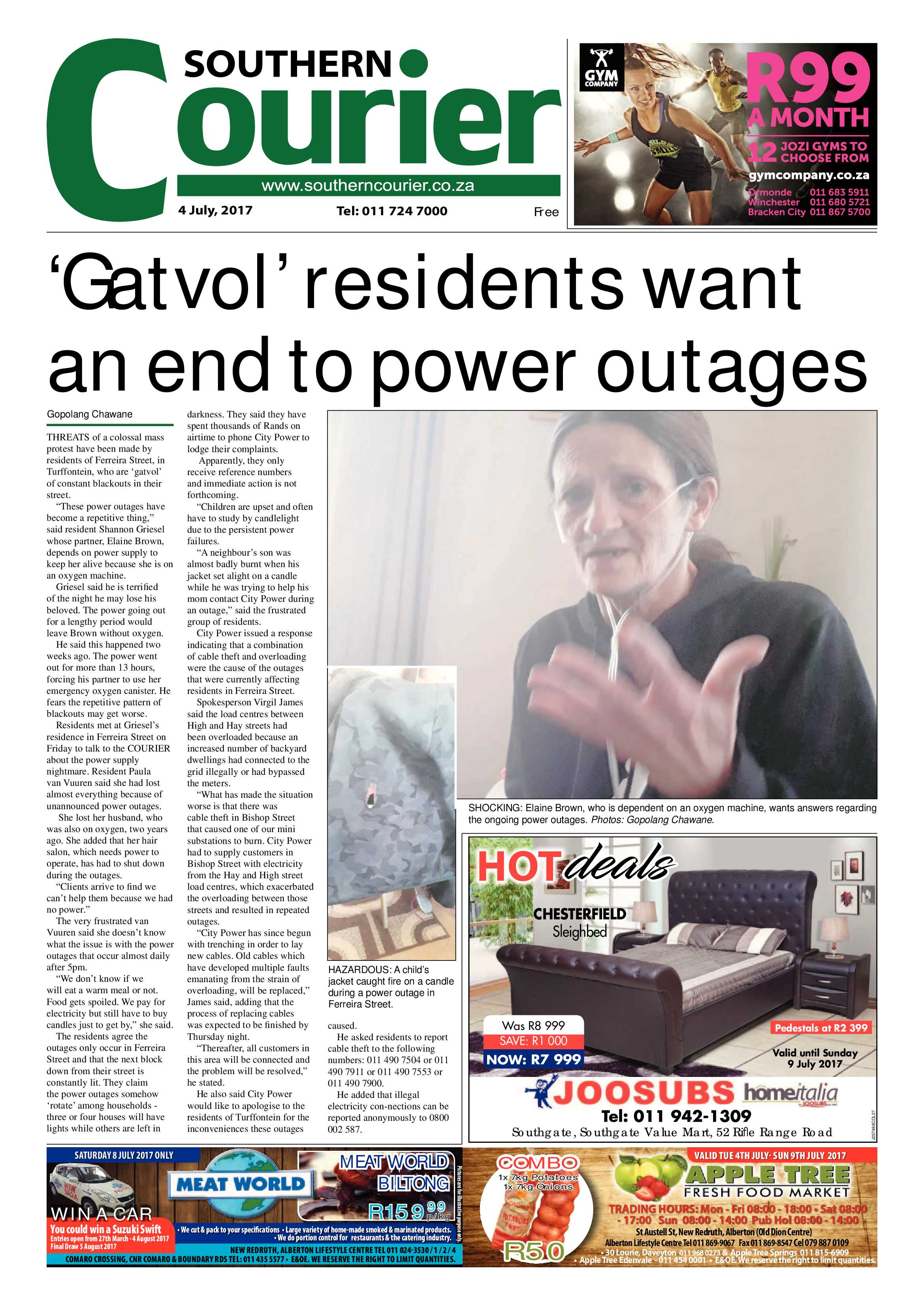 Southern Courier 04 July 2017 page 1