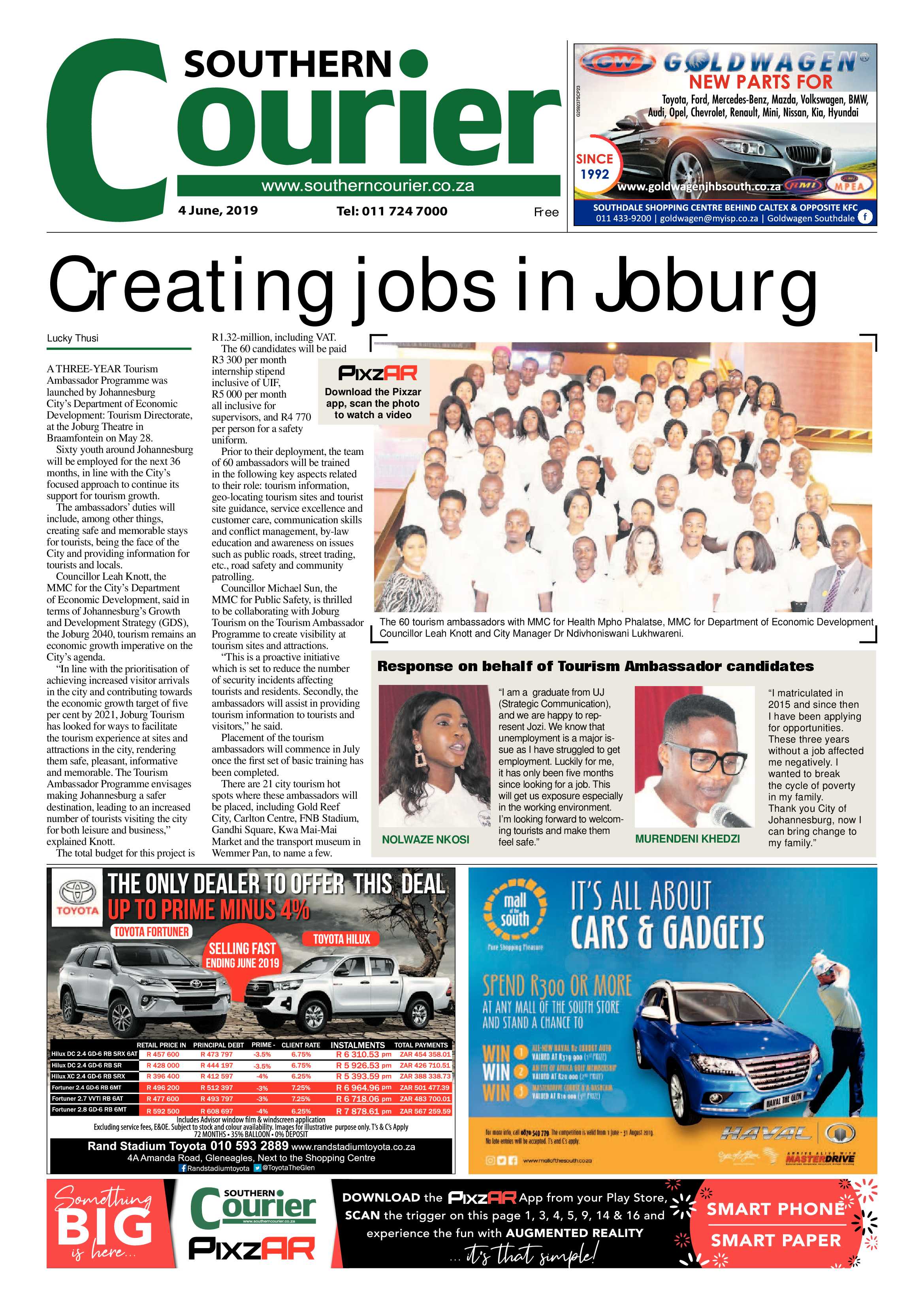 Southern Courier 04 June 2019 page 1