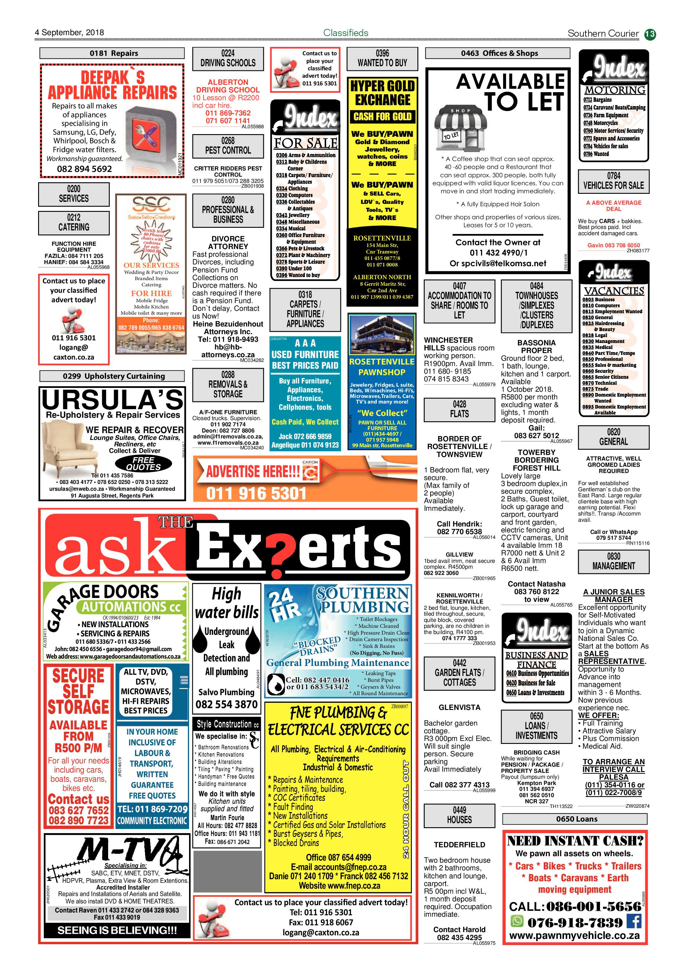 Southern Courier 04 September 2018 page 13