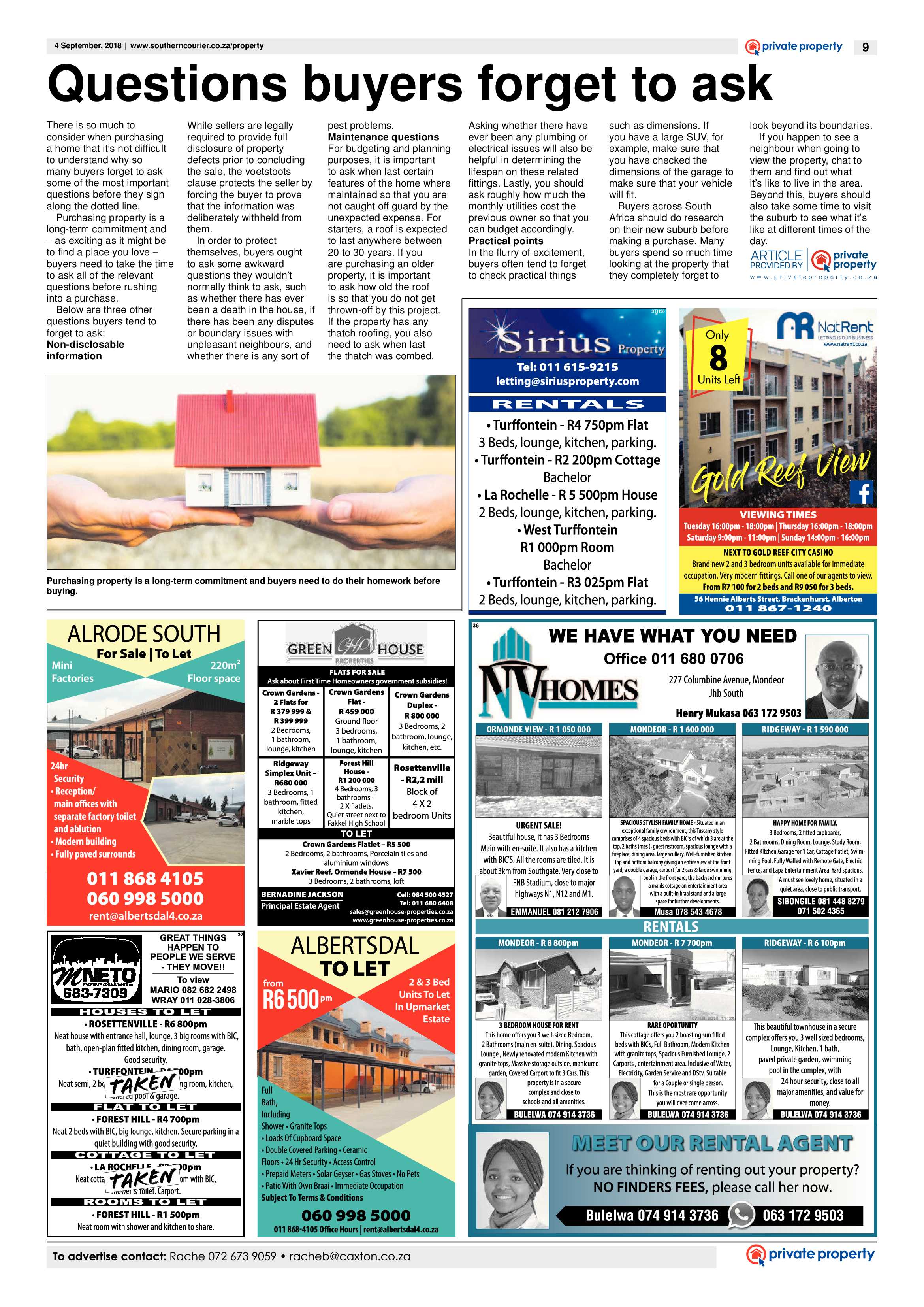 Southern Courier 04 September 2018 page 9