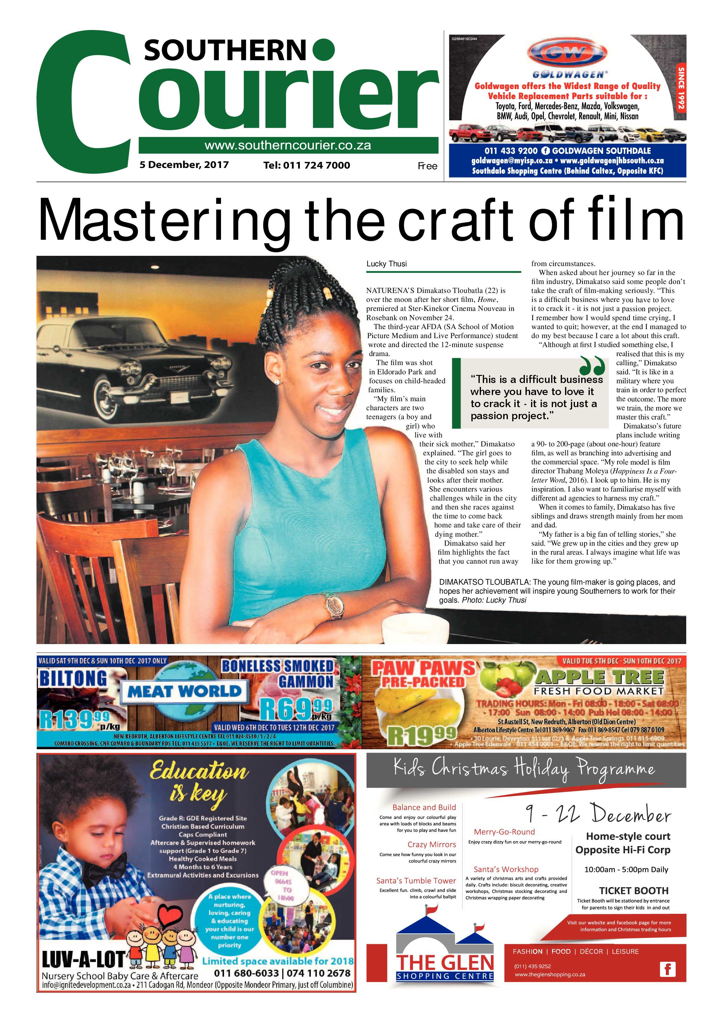 Southern Courier 05 December 2017 page 1