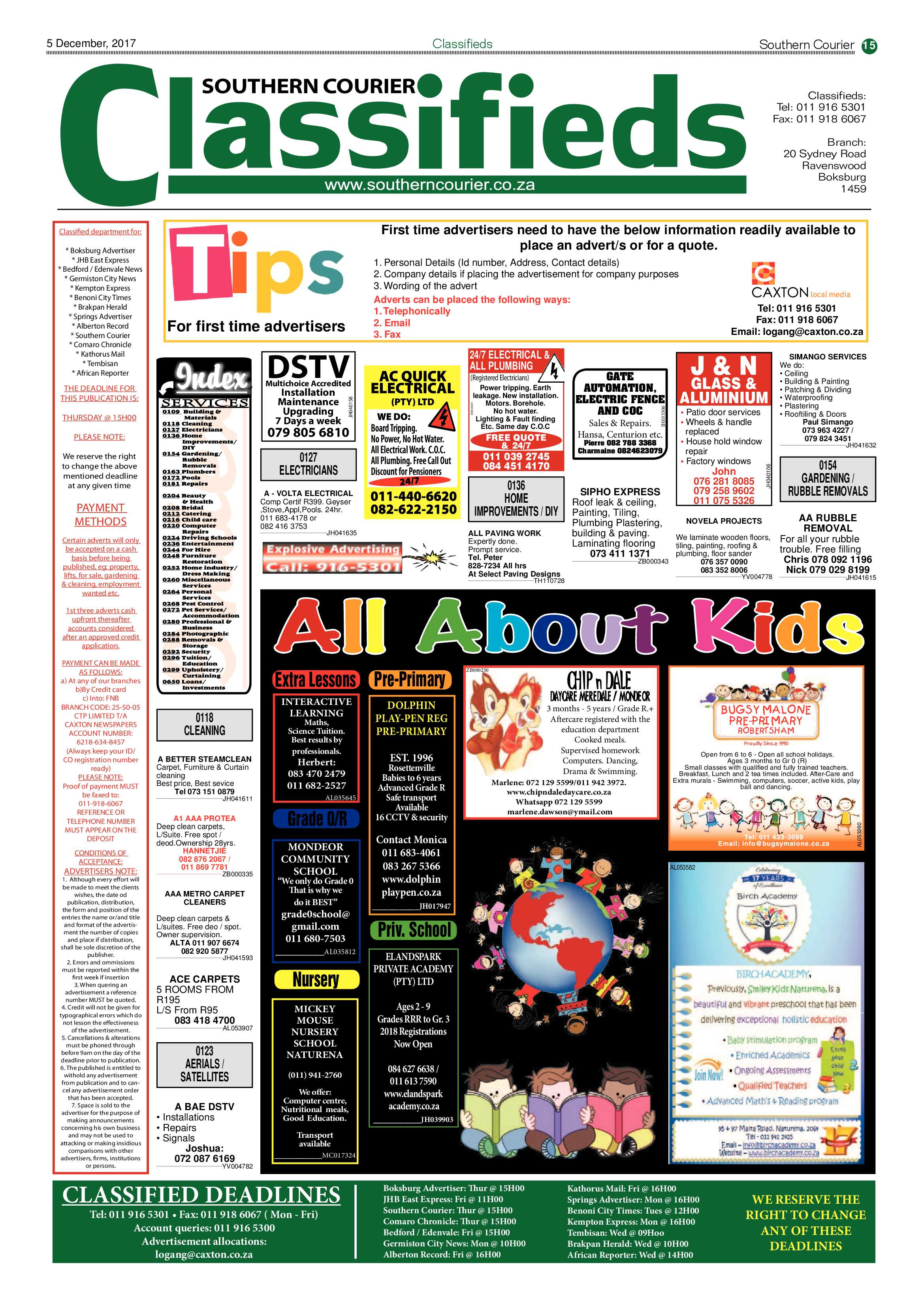 Southern Courier 05 December 2017 page 15