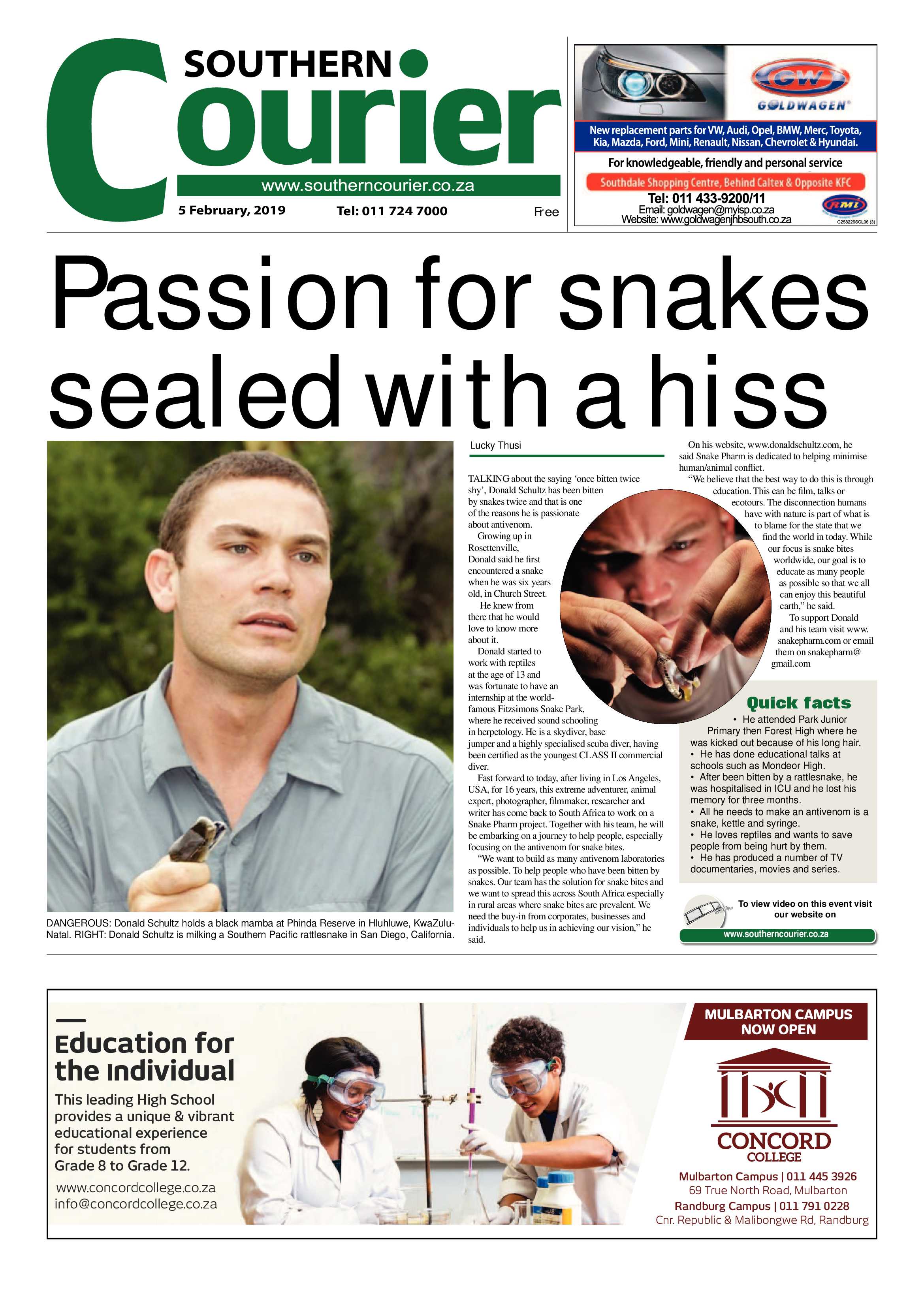 Southern Courier 05 February 2019 page 1