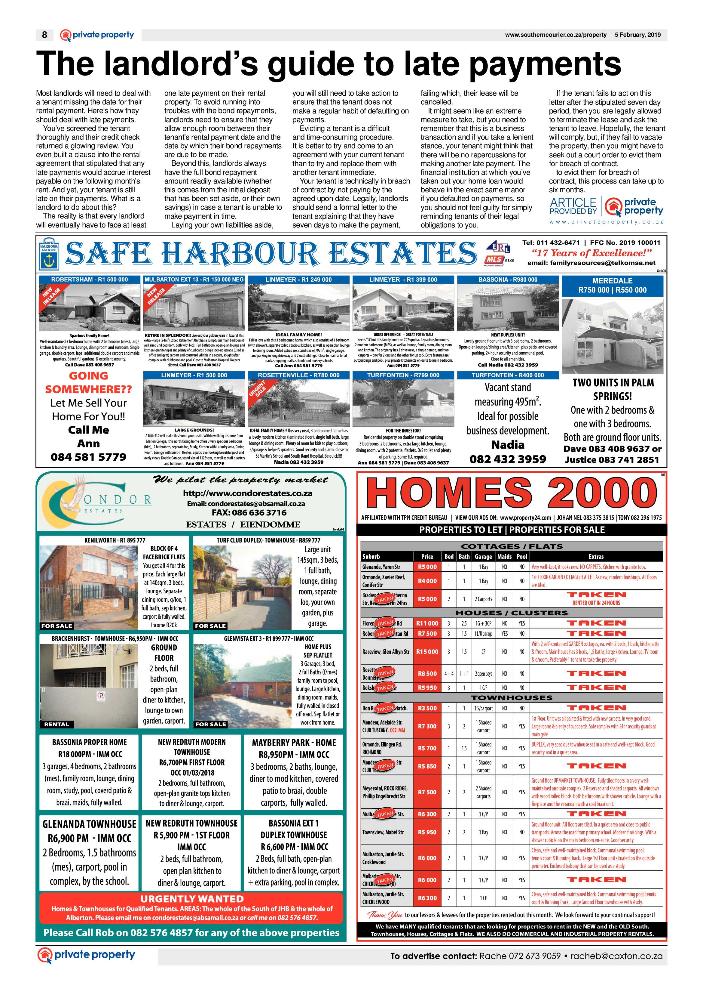 Southern Courier 05 February 2019 page 8
