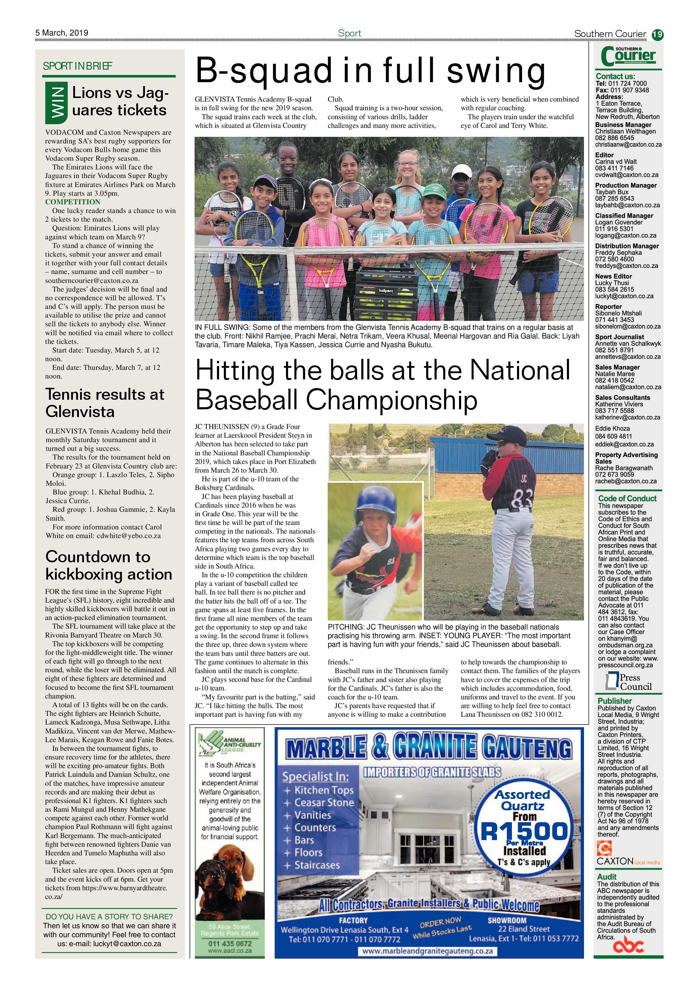 Southern Courier 05 March 2019 page 19