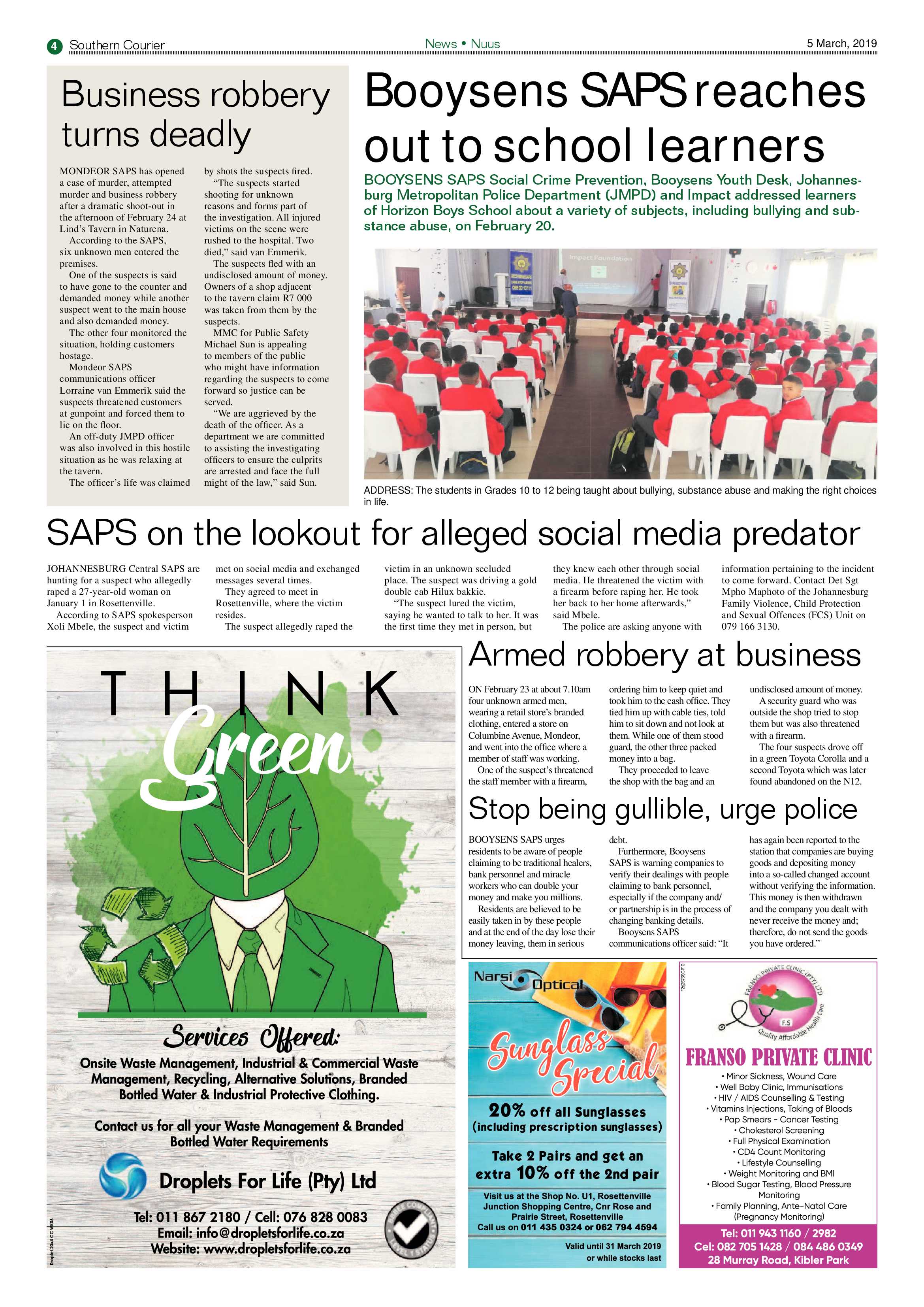 Southern Courier 05 March 2019 page 4