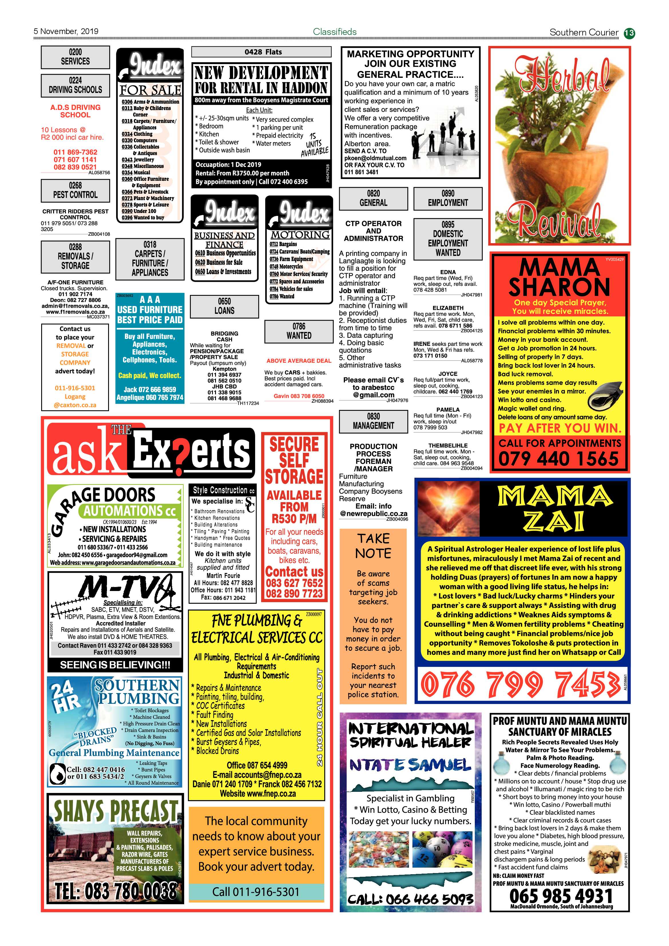 Southern Courier 05 November 2019 page 13