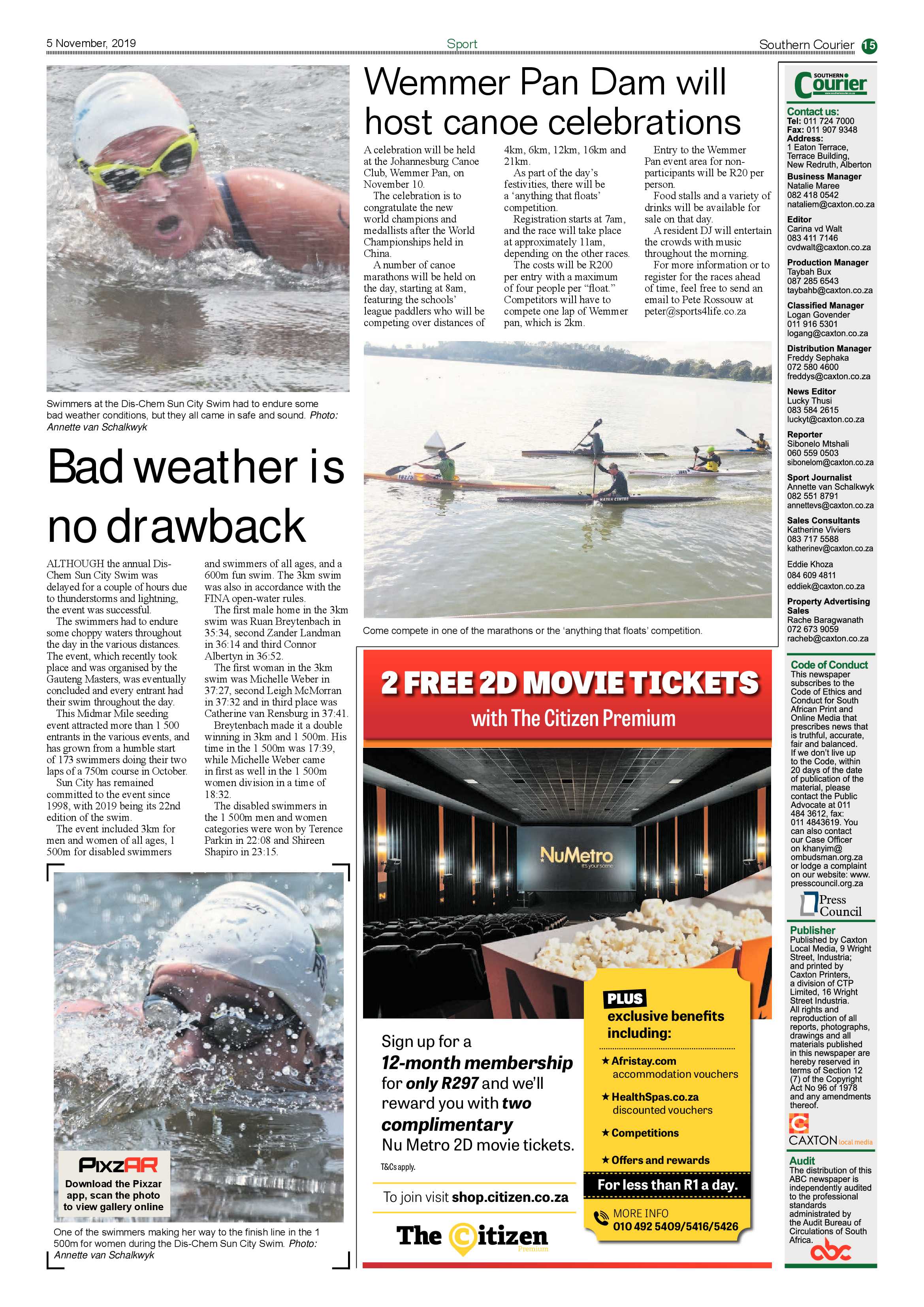 Southern Courier 05 November 2019 page 15