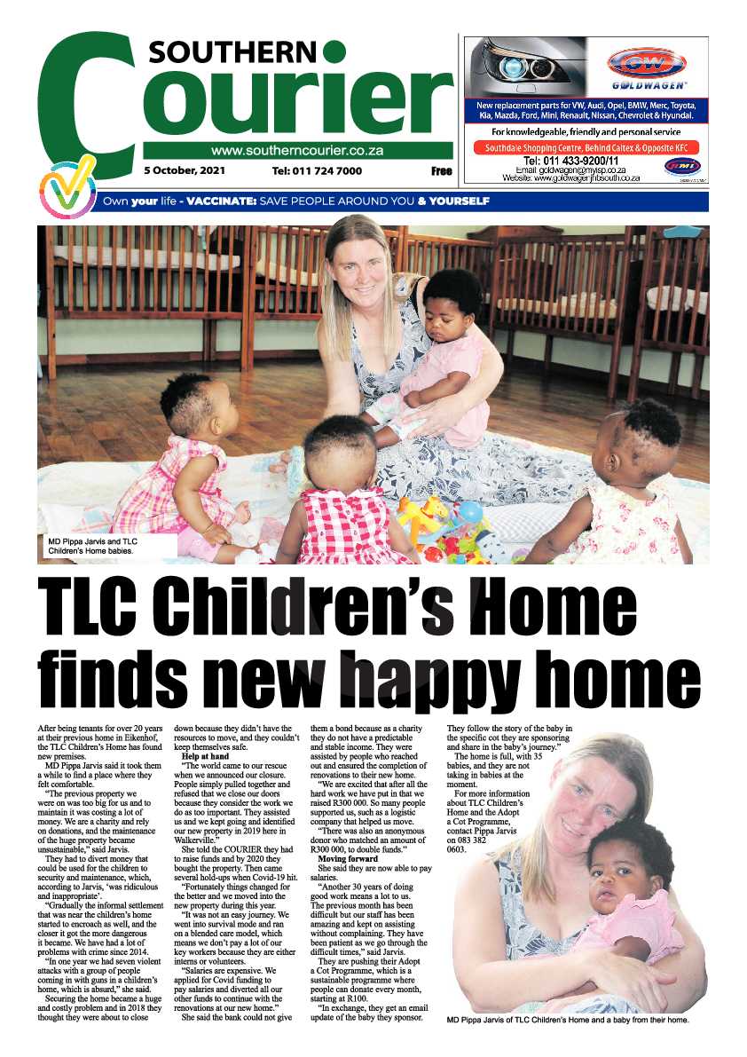 Southern Courier 05 October 2021 page 1