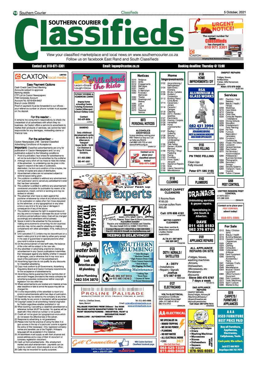 Southern Courier 05 October 2021 page 10