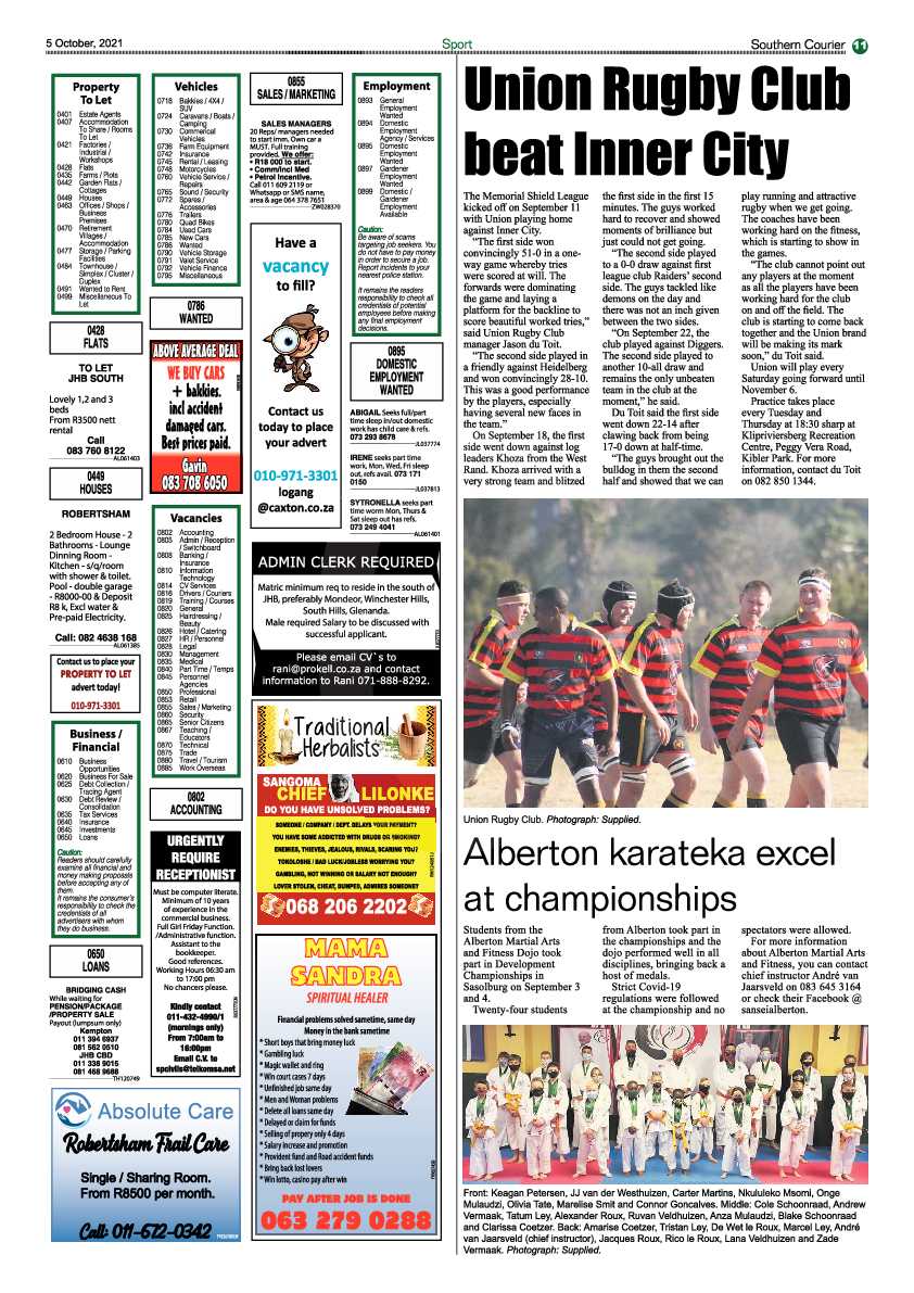 Southern Courier 05 October 2021 page 11