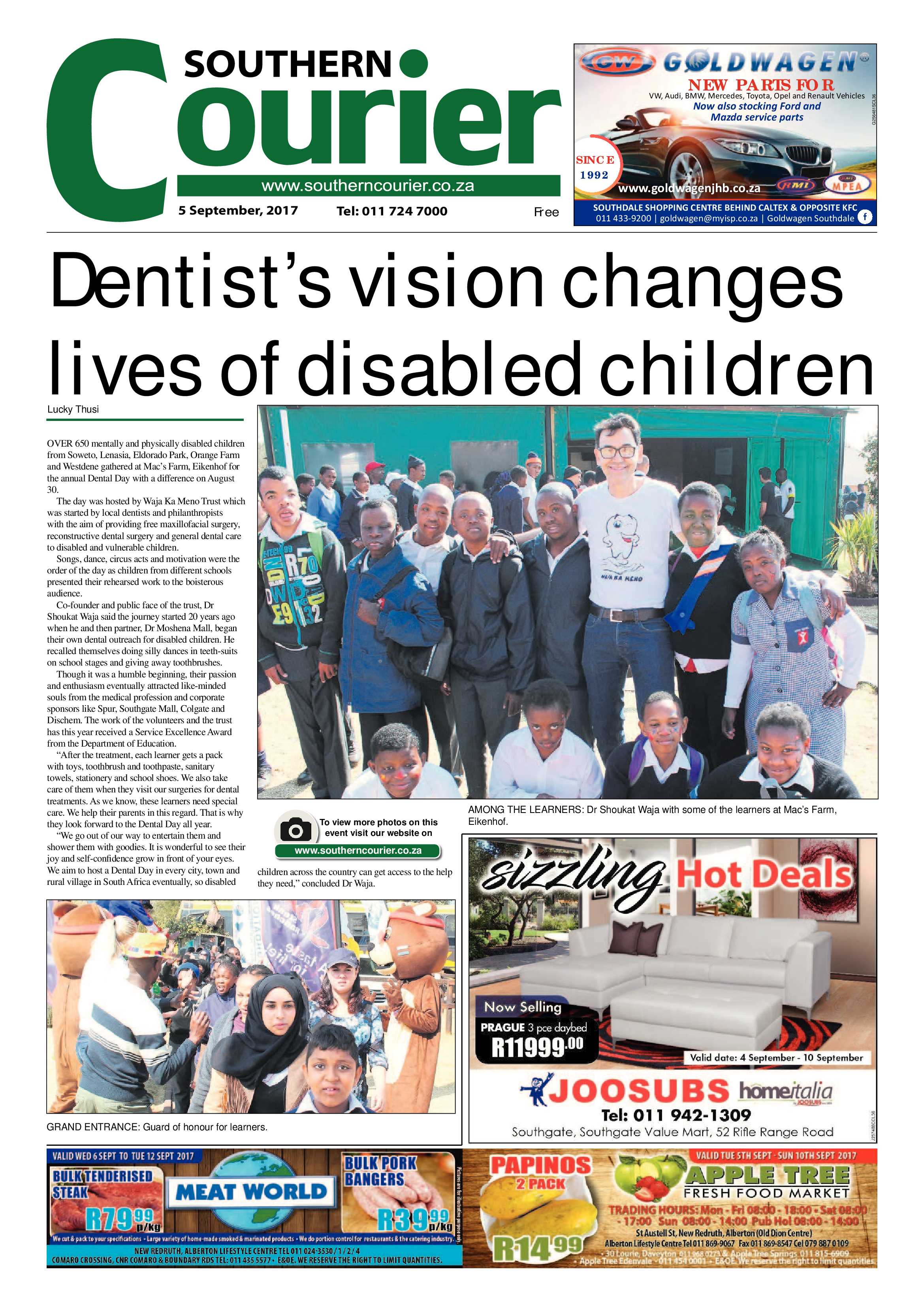 Southern Courier 05 September 2017 page 1