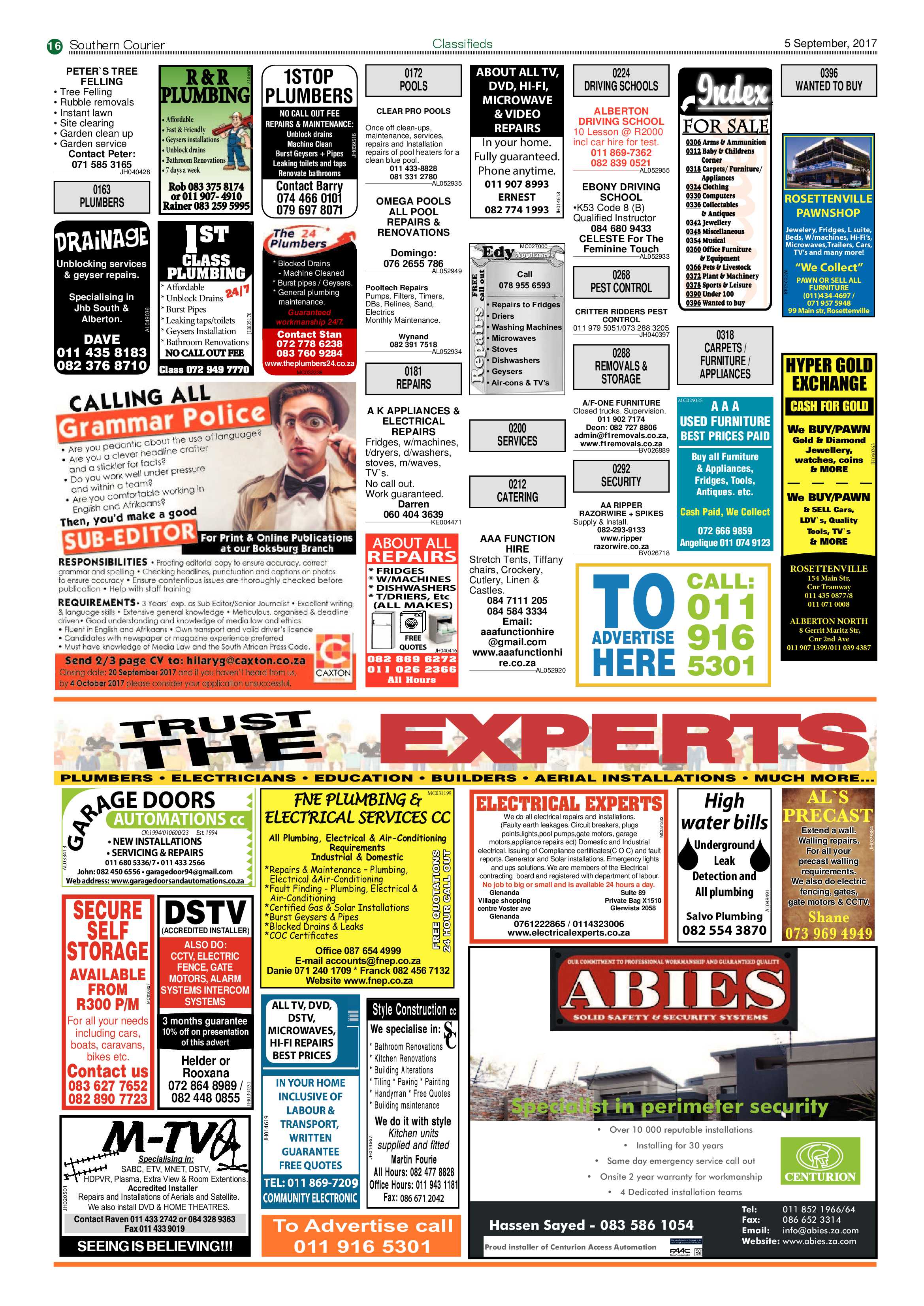 Southern Courier 05 September 2017 page 16