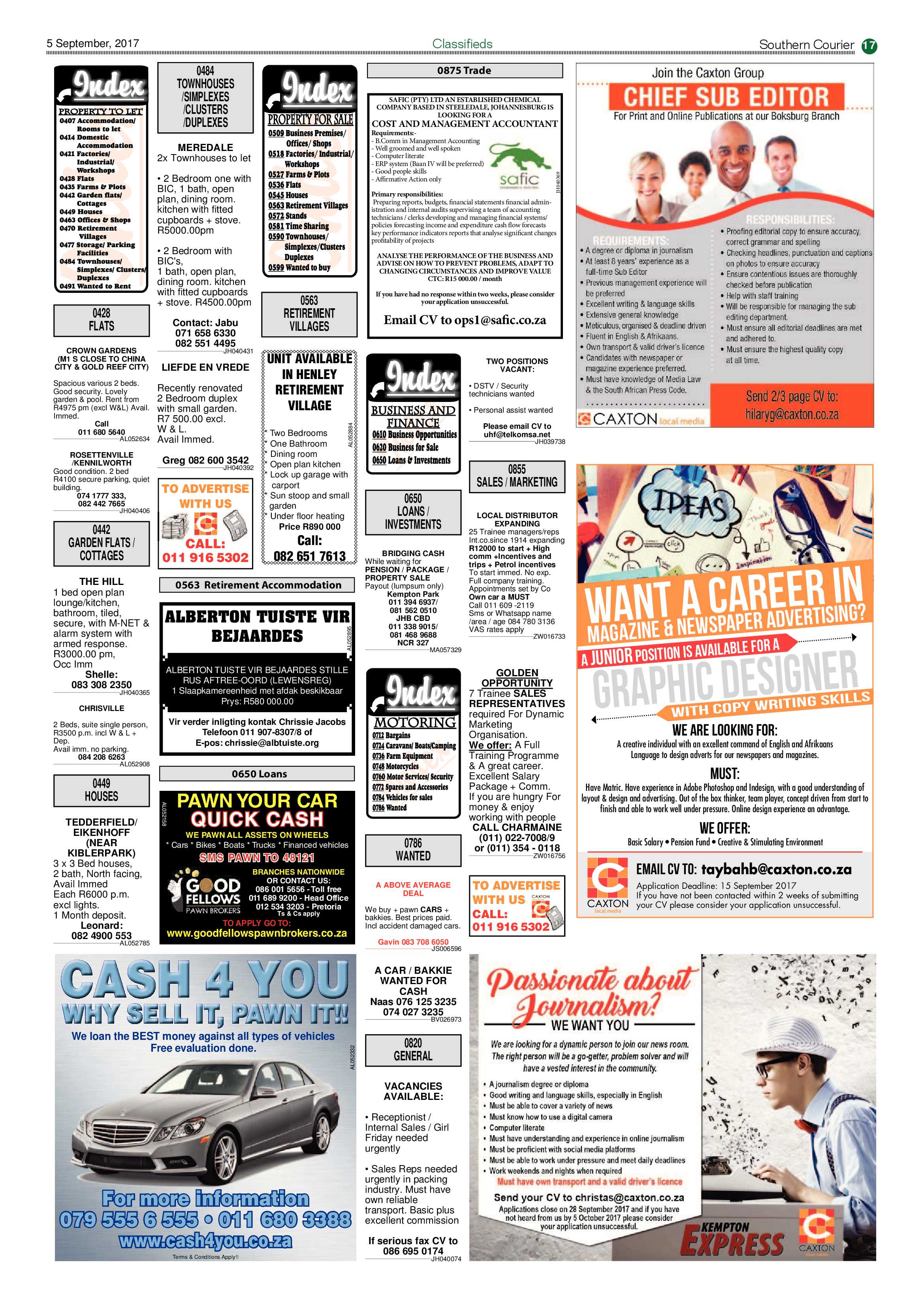 Southern Courier 05 September 2017 page 17