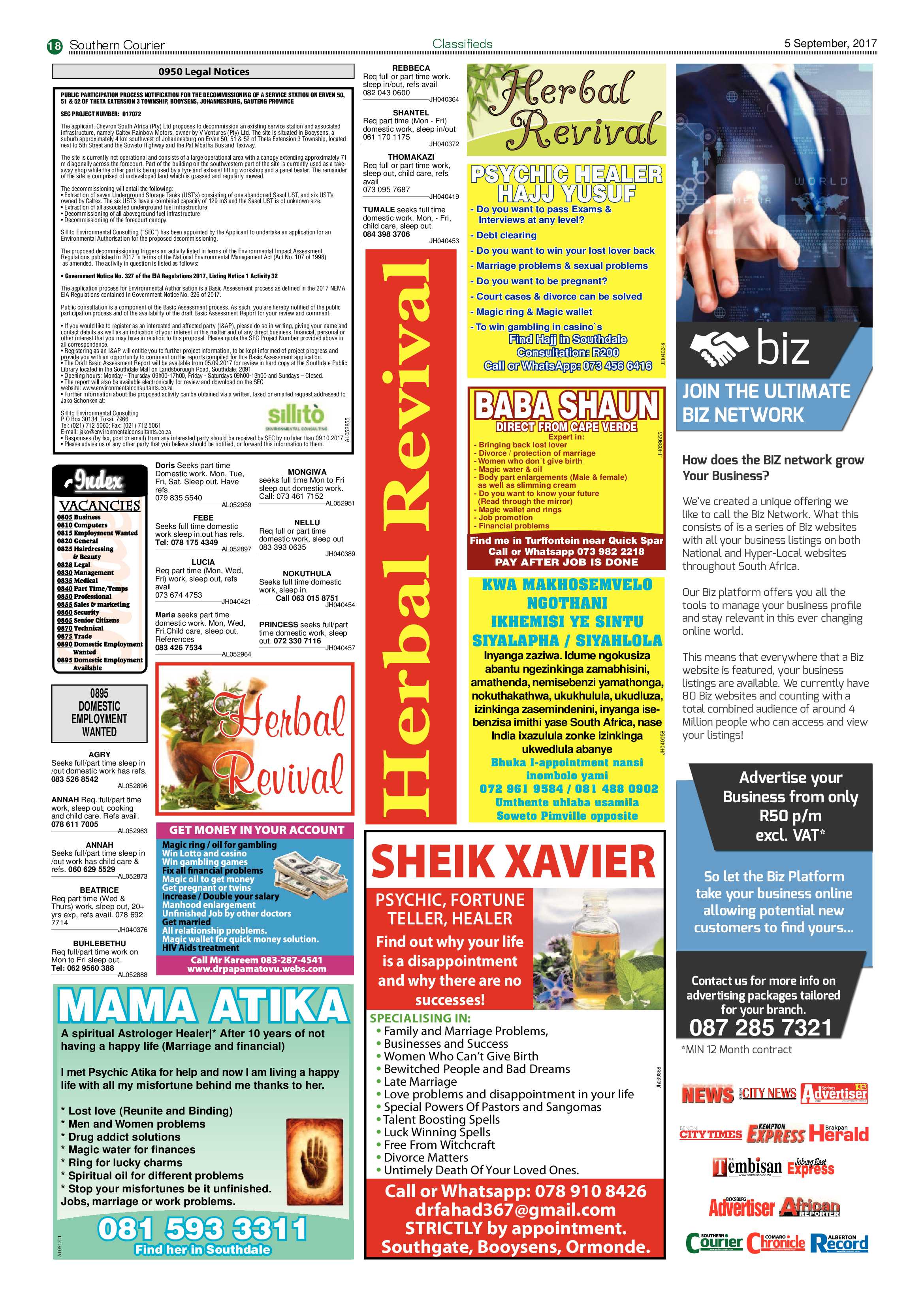 Southern Courier 05 September 2017 page 18