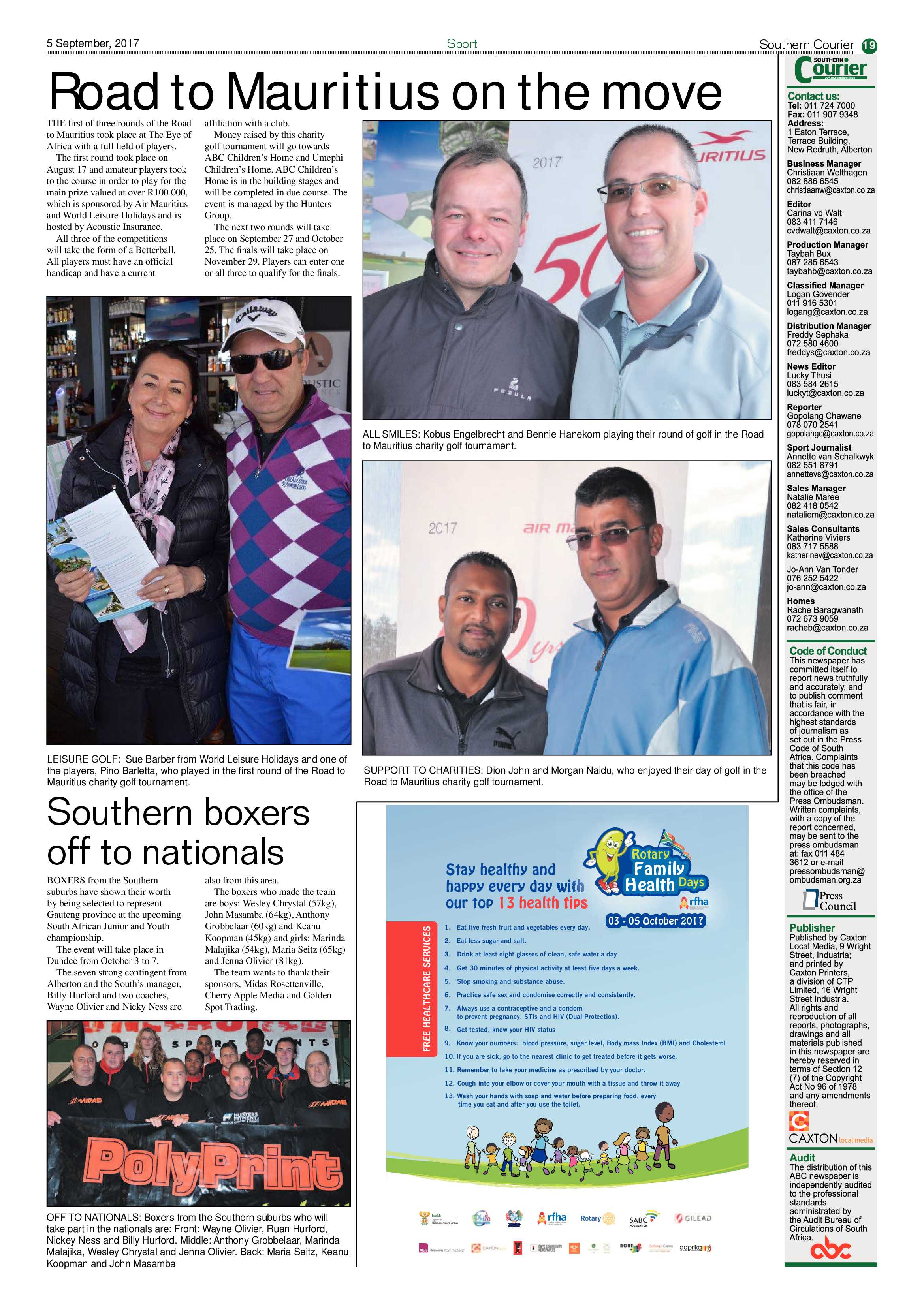Southern Courier 05 September 2017 page 19