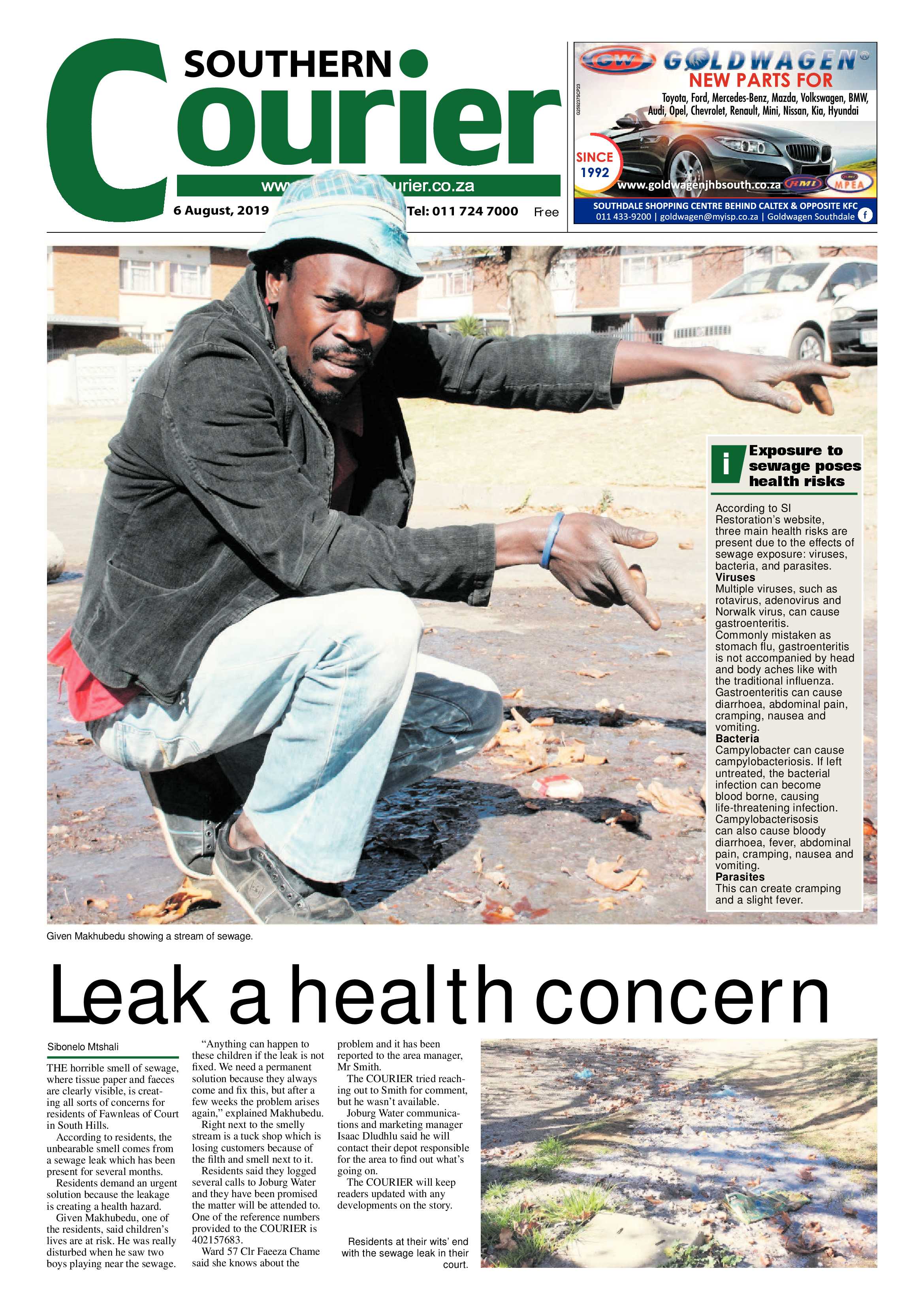 Southern Courier 06 August 2019 page 1