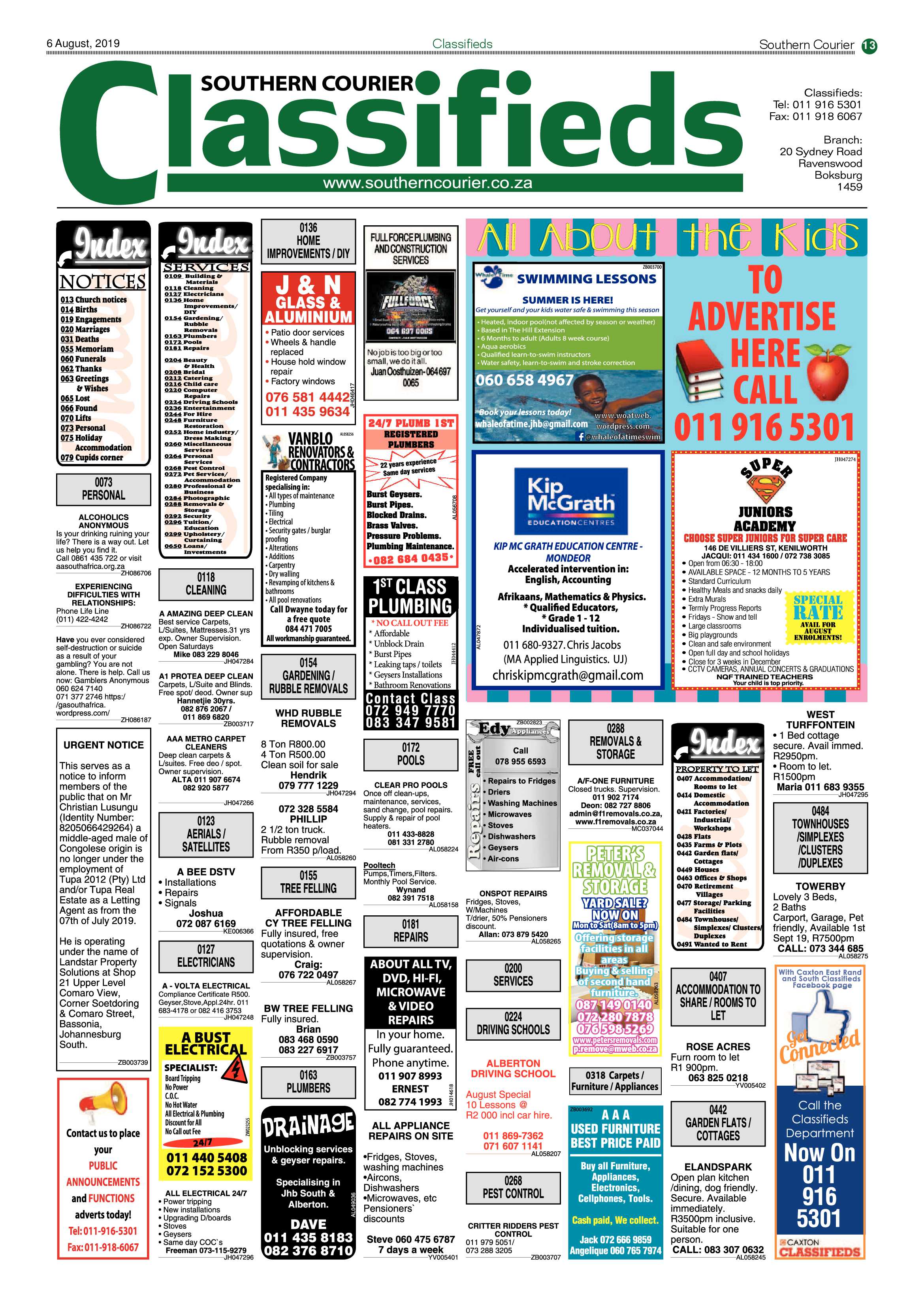 Southern Courier 06 August 2019 page 13